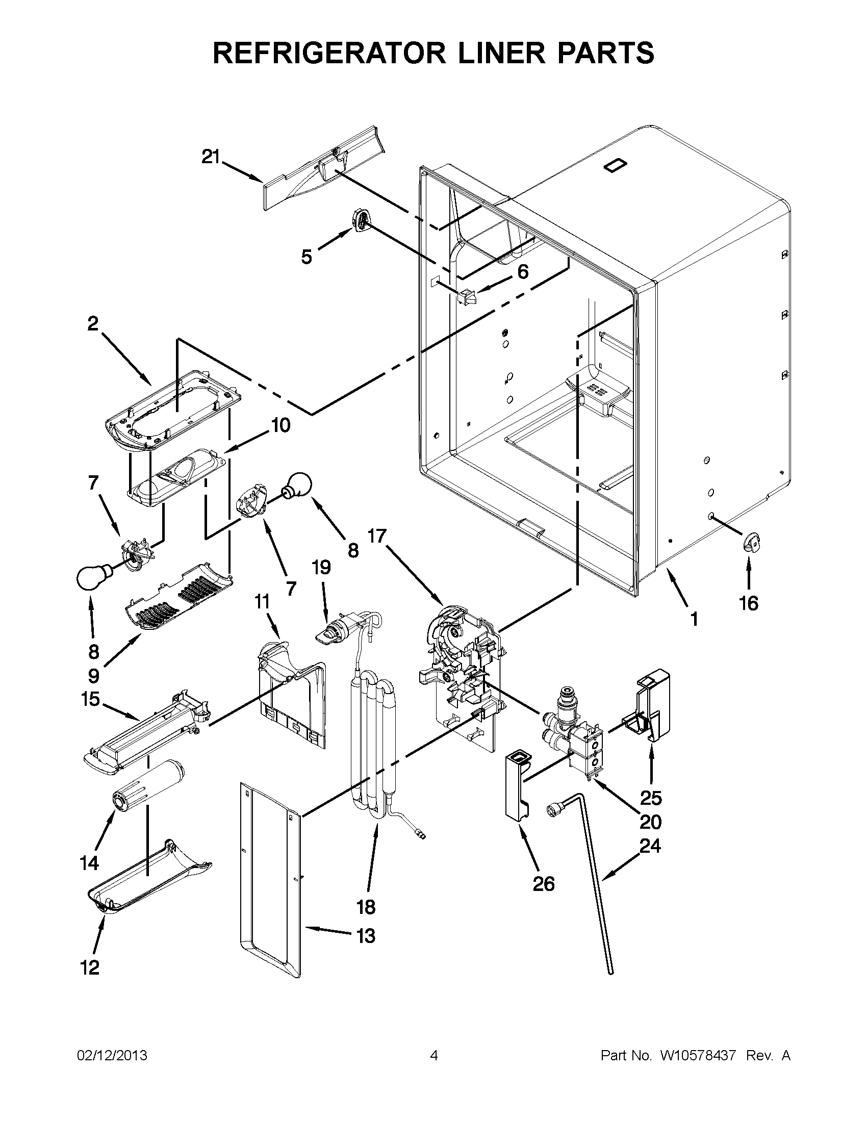02 - REFRIGERATOR LINER PARTS