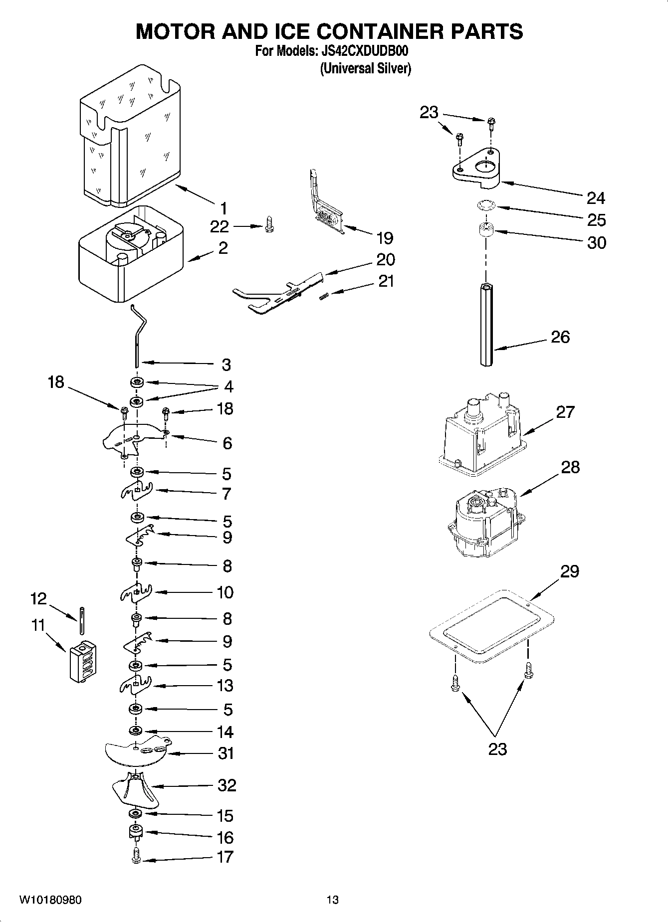09 - MOTOR AND ICE CONTAINER PARTS