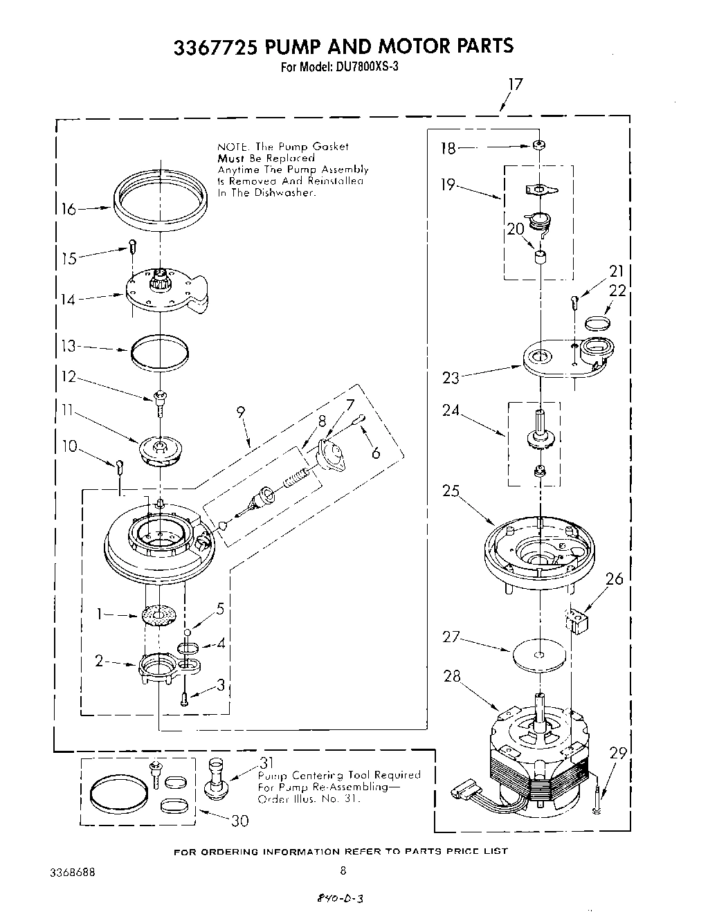 06 - 3367725 PUMP AND MOTOR