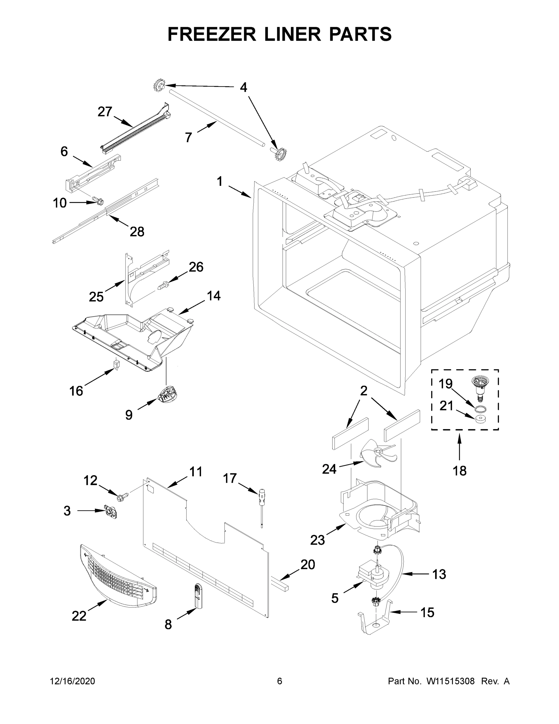 04 - FREEZER LINER PARTS