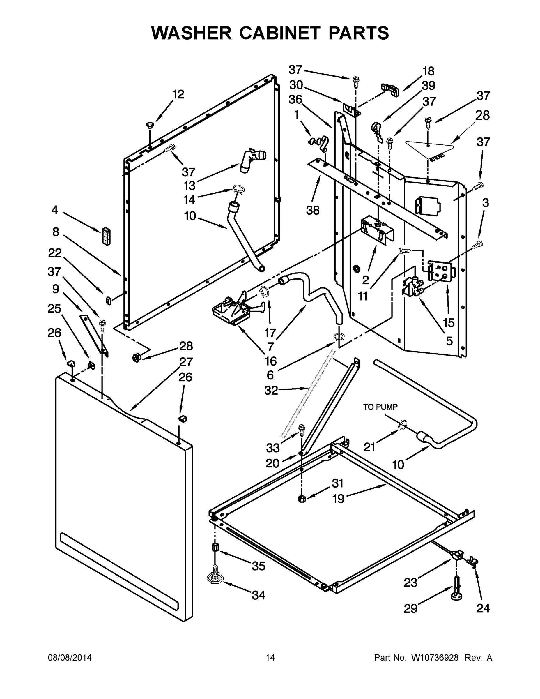 08 - WASHER CABINET PARTS
