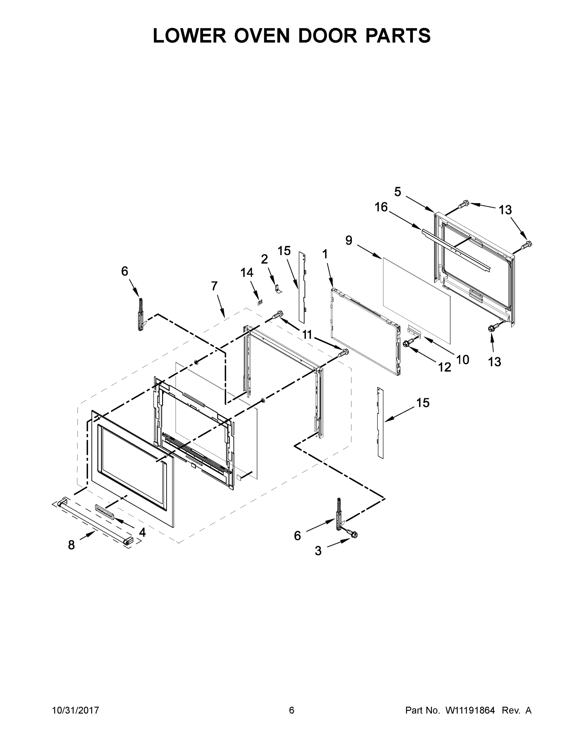 04 - LOWER OVEN DOOR PARTS