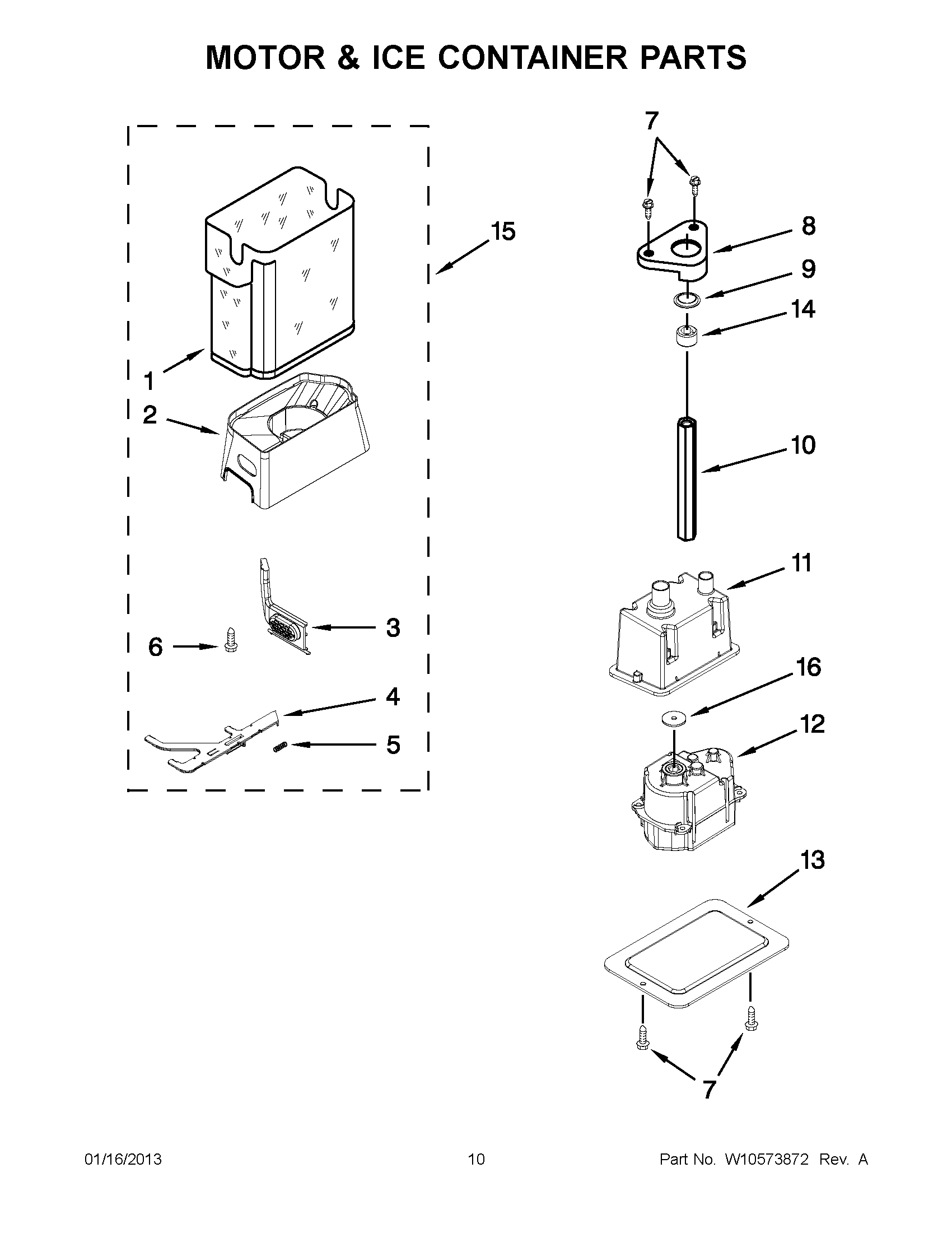 05 - MOTOR & ICE CONTAINER PARTS