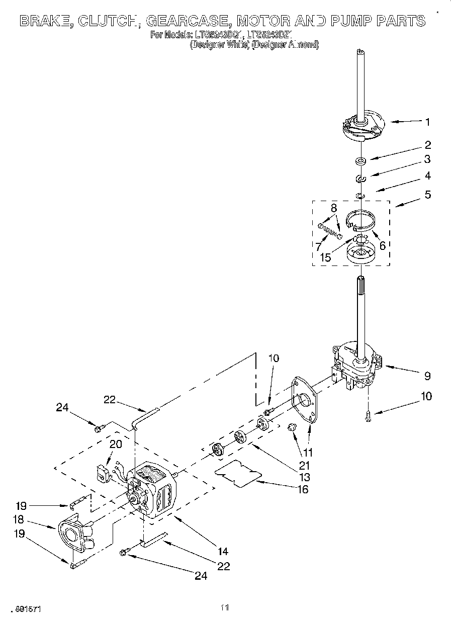 08 - BRAKE, CLUTCH, GEARCASE, MOTOR AND PUMP