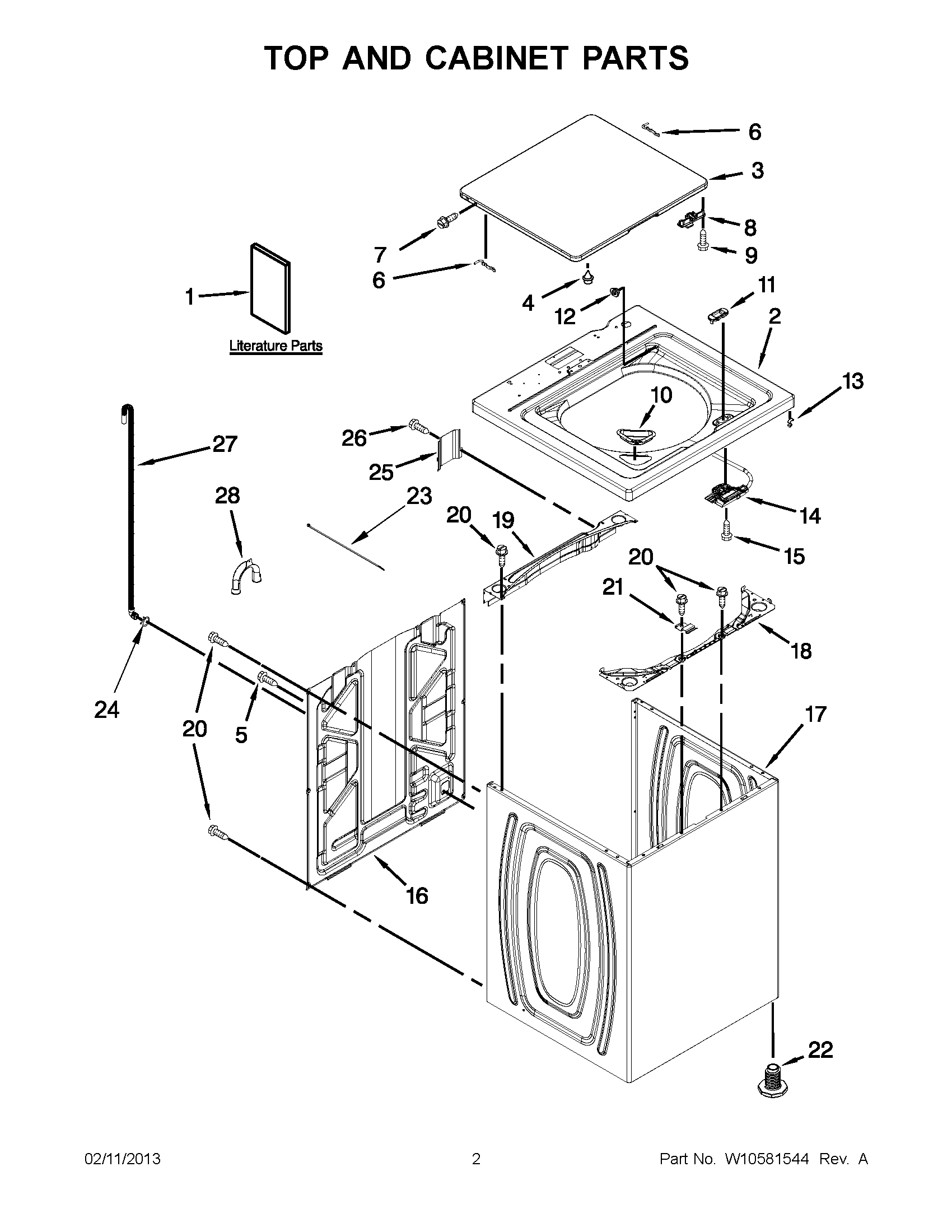 01 - TOP AND CABINET PARTS