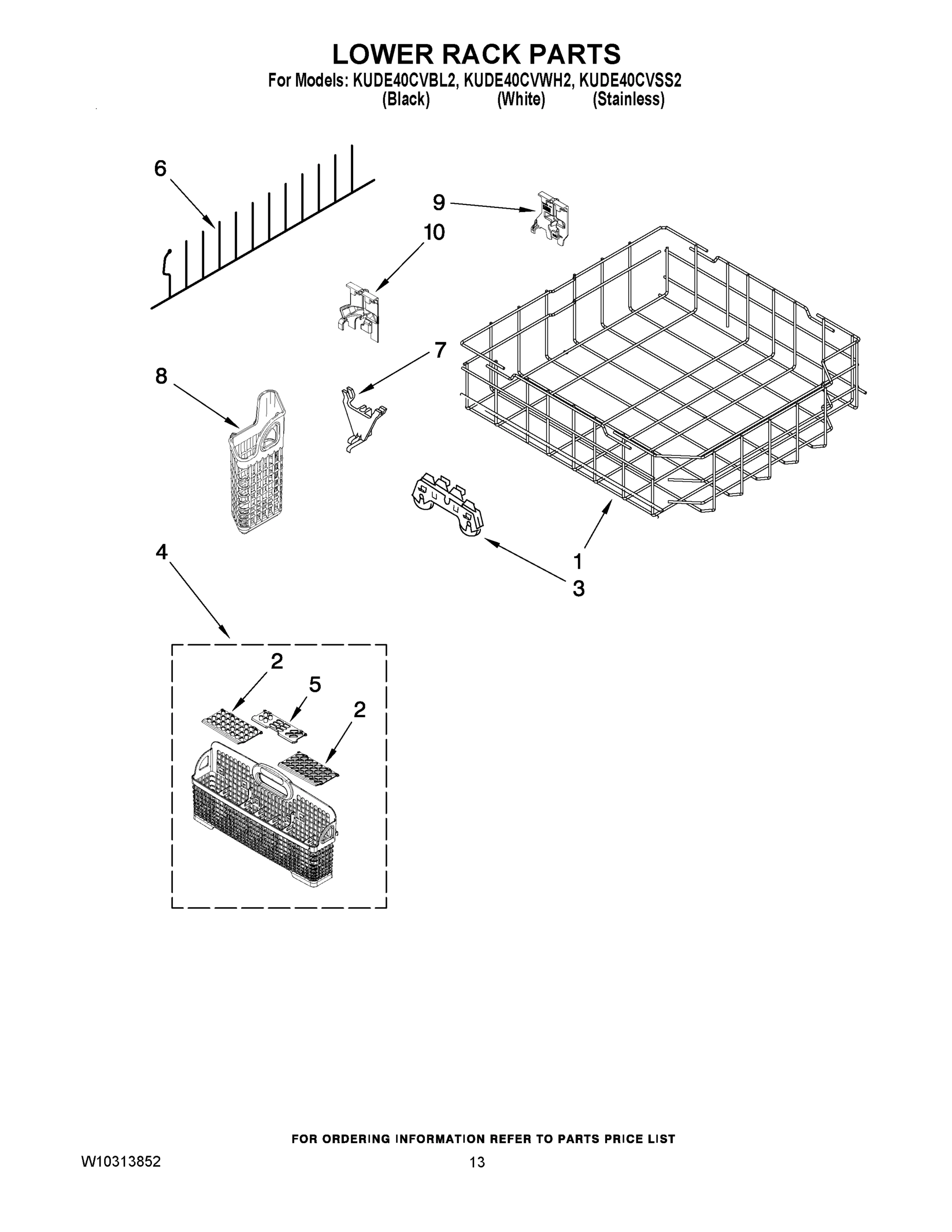 10 - LOWER RACK PARTS