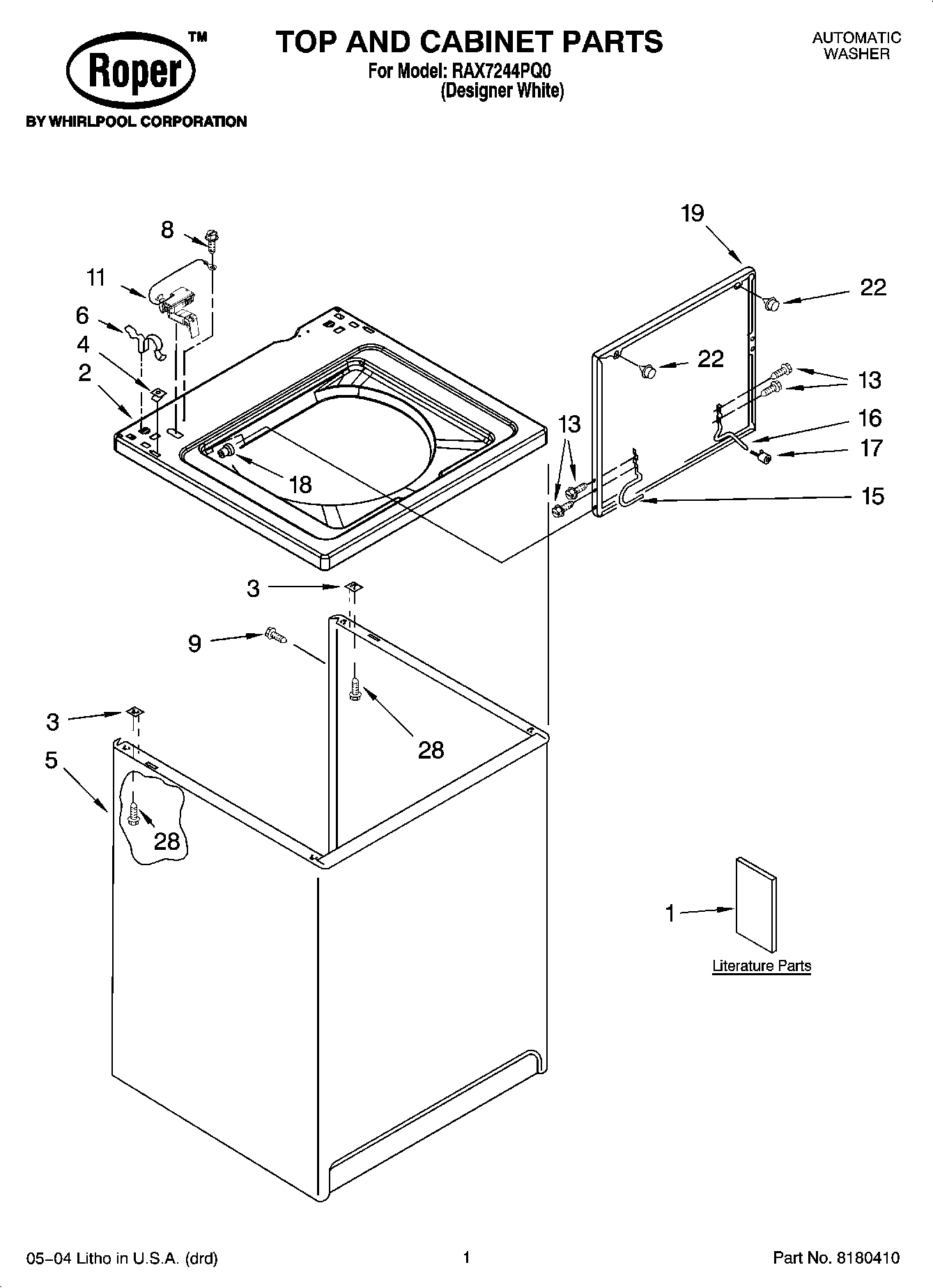 01 - TOP AND CABINET PARTS