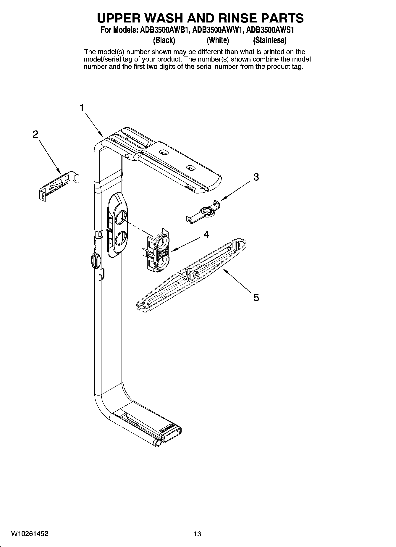 10 - UPPER WASH AND RINSE PARTS