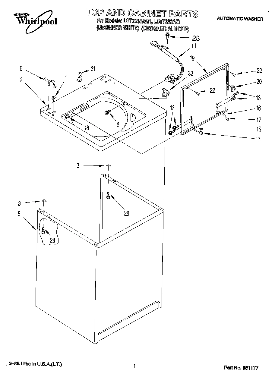 01 - TOP AND CABINET, LIT/OPTIONAL