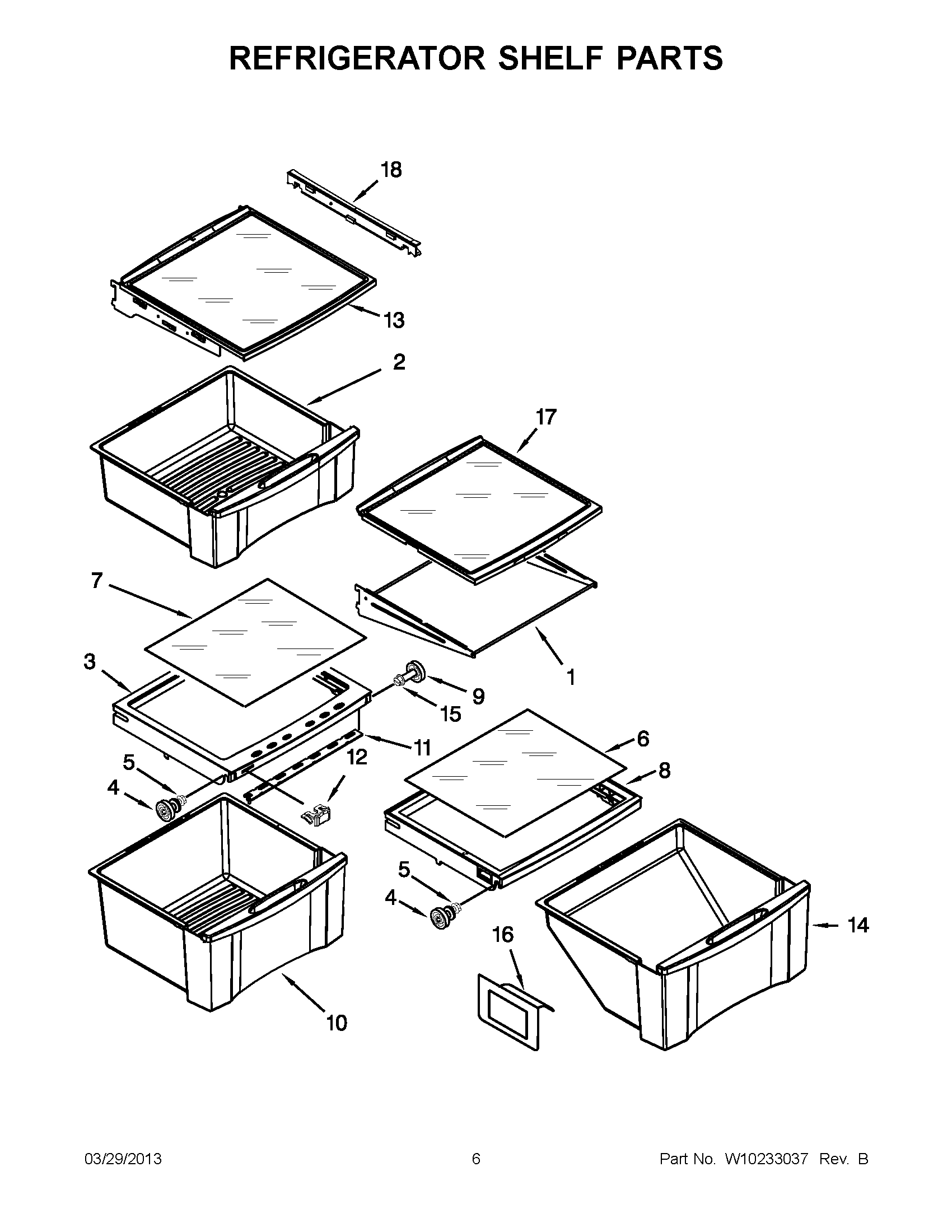 03 - REFRIGERATOR SHELF PARTS