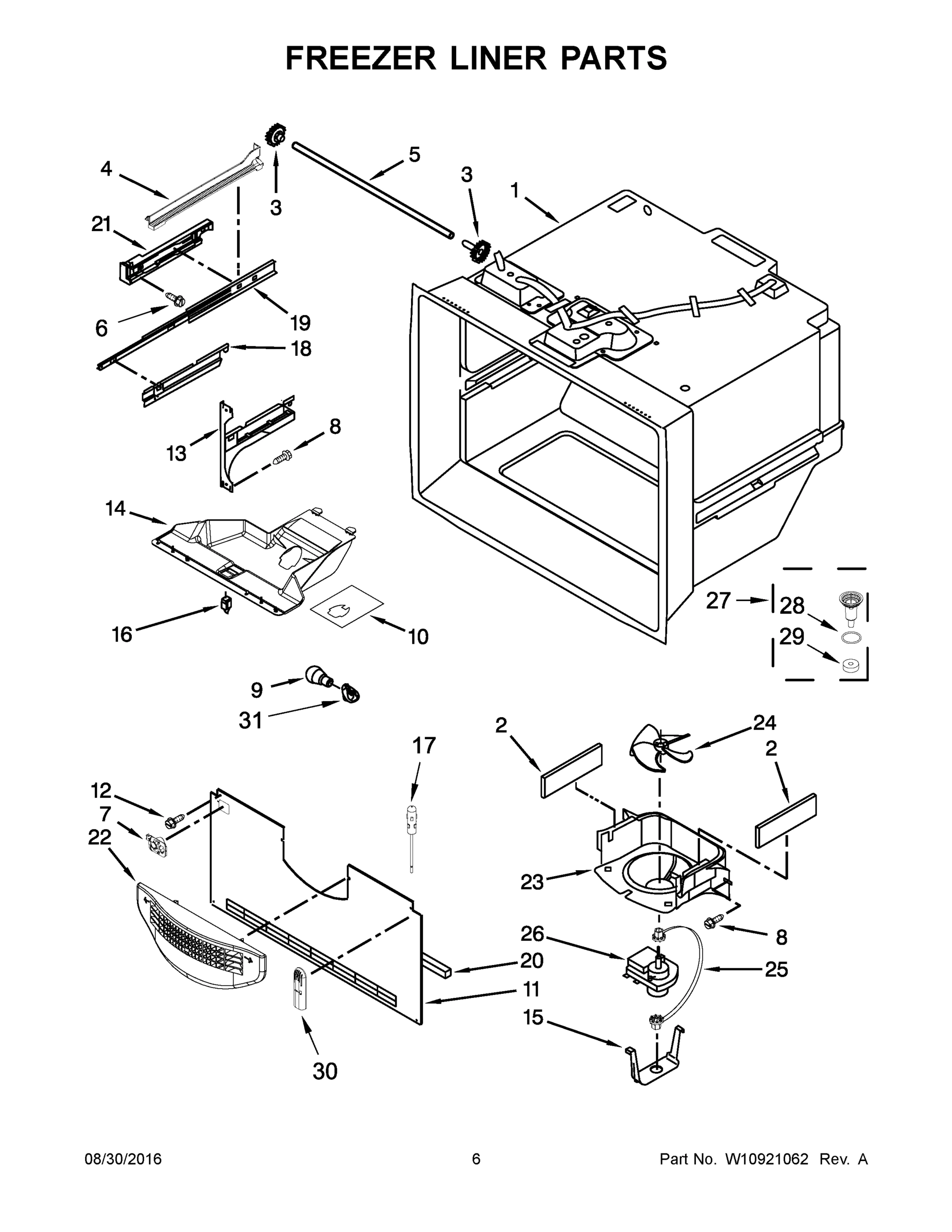 04 - FREEZER LINER PARTS