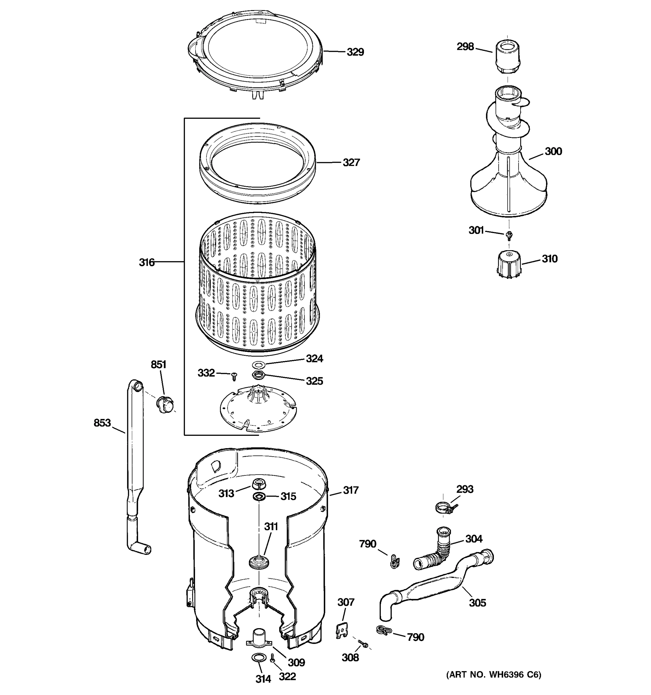 TUB, BASKET & AGITATOR