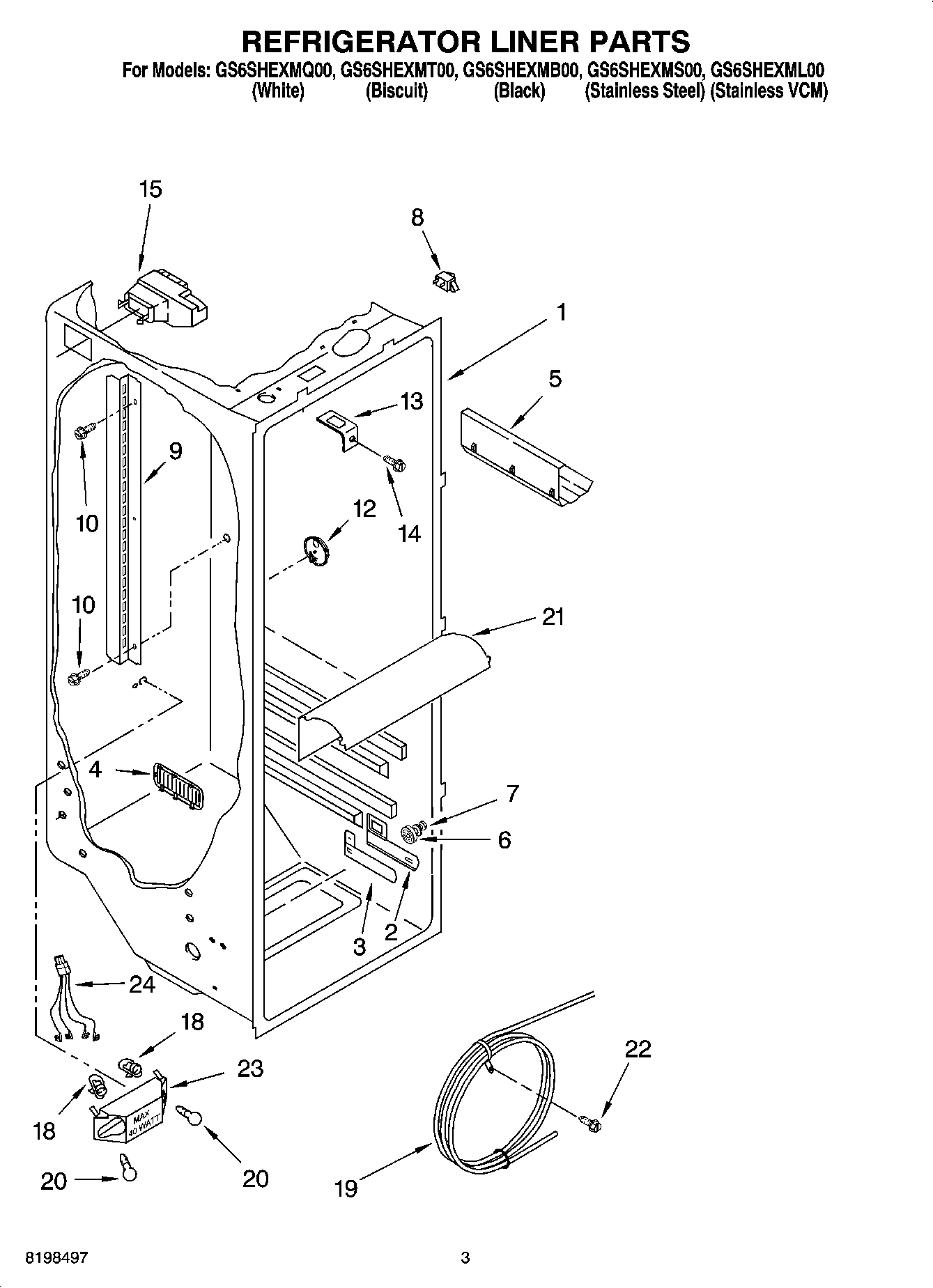 02 - REFRIGERATOR LINER PARTS