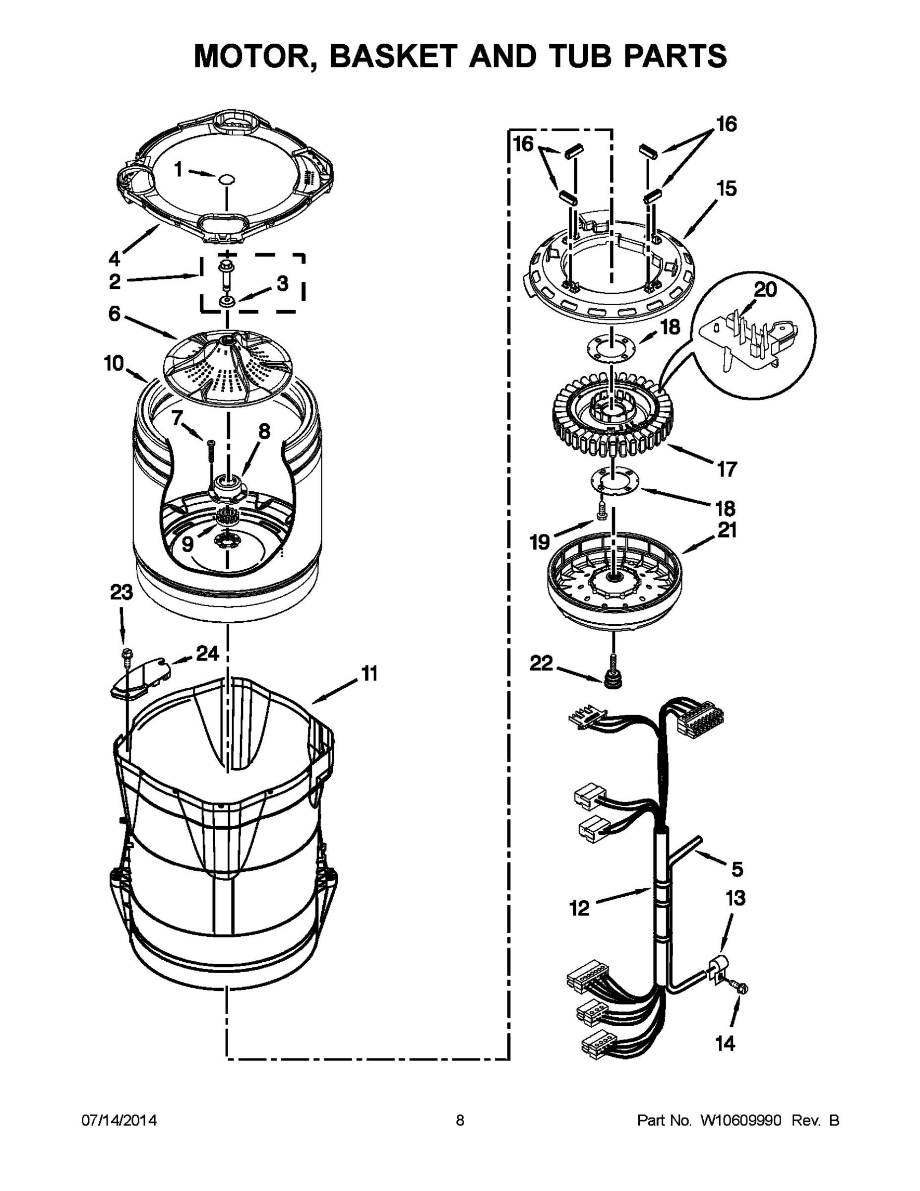 05 - MOTOR, BASKET AND TUB PARTS
