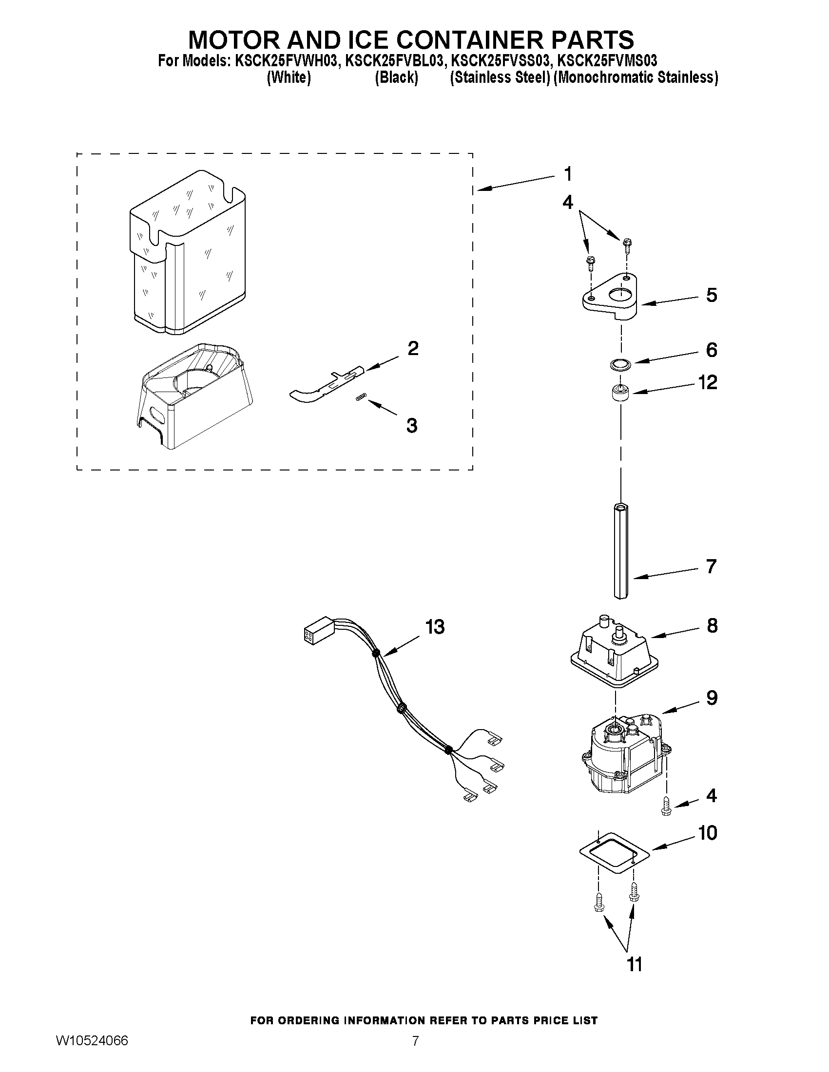05 - MOTOR AND ICE CONTAINER PARTS