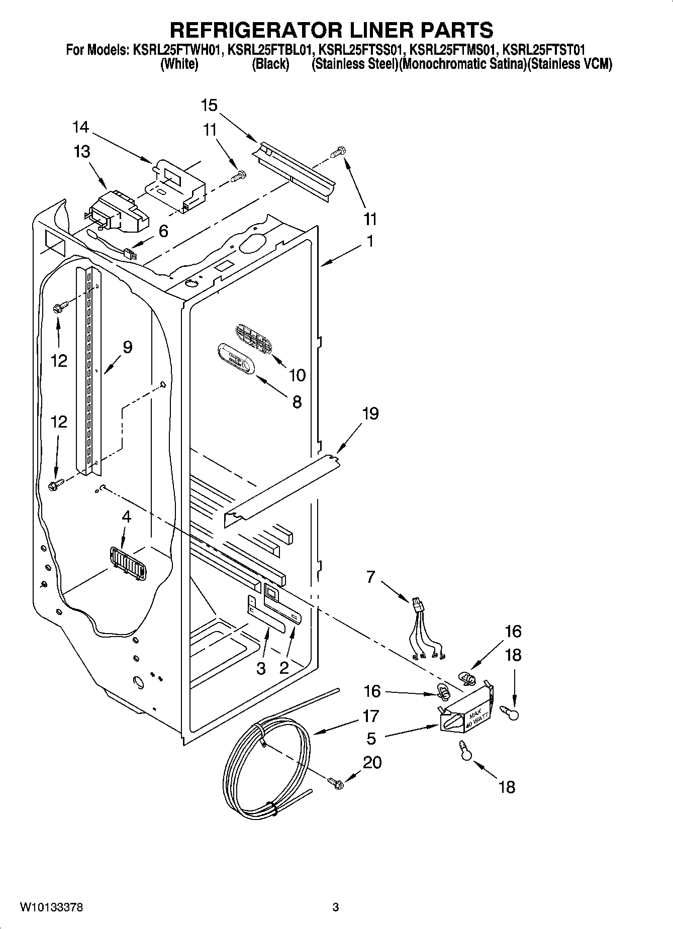 02 - REFRIGERATOR LINER PARTS