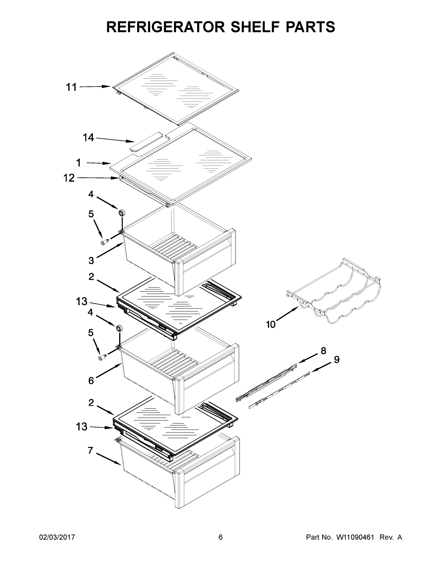 04 - REFRIGERATOR SHELF PARTS