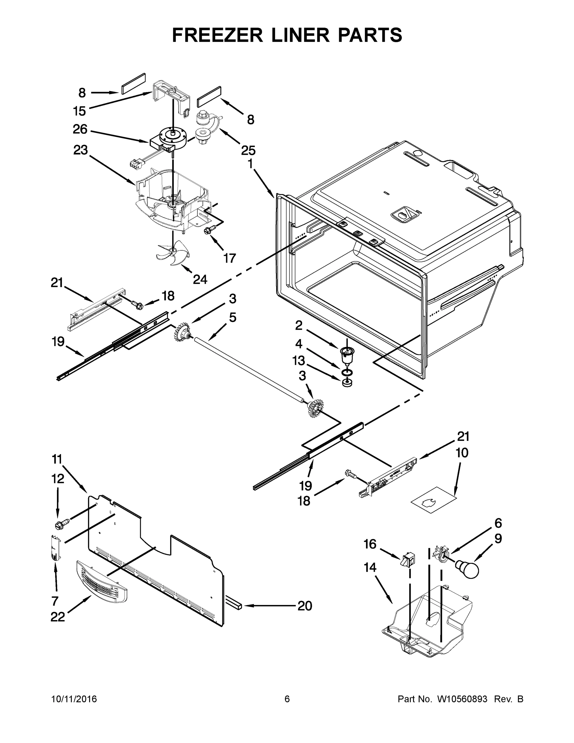 04 - FREEZER LINER PARTS