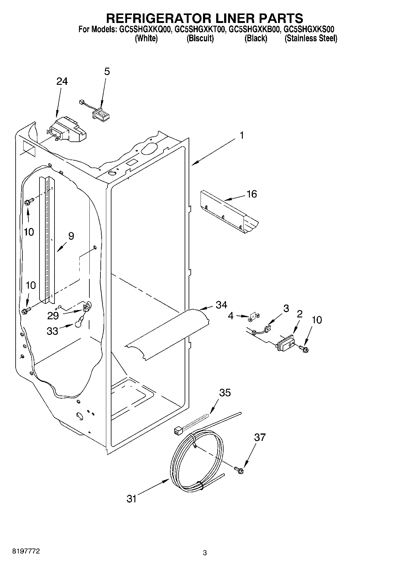 02 - REFRIGERATOR LINER PARTS