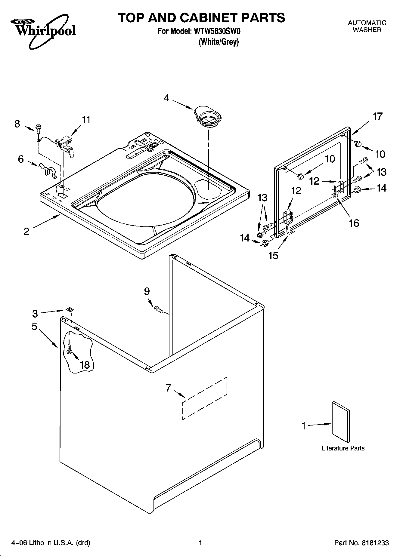01 - TOP AND CABINET PARTS