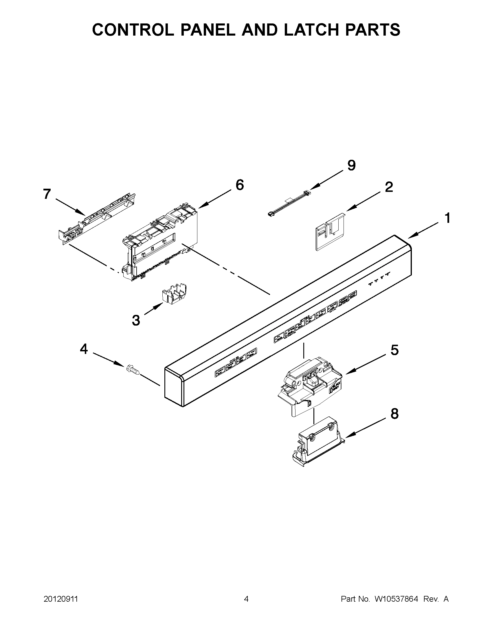 02 - CONTROL PANEL AND LATCH PARTS