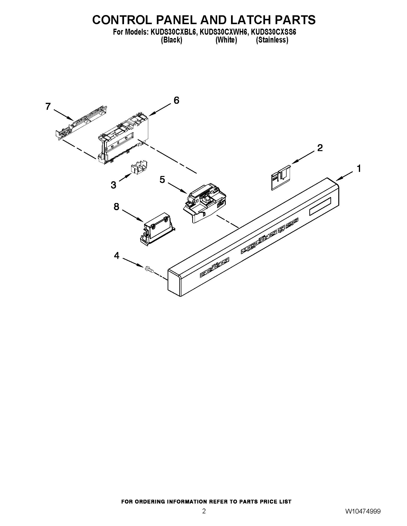 02 - CONTROL PANEL AND LATCH PARTS