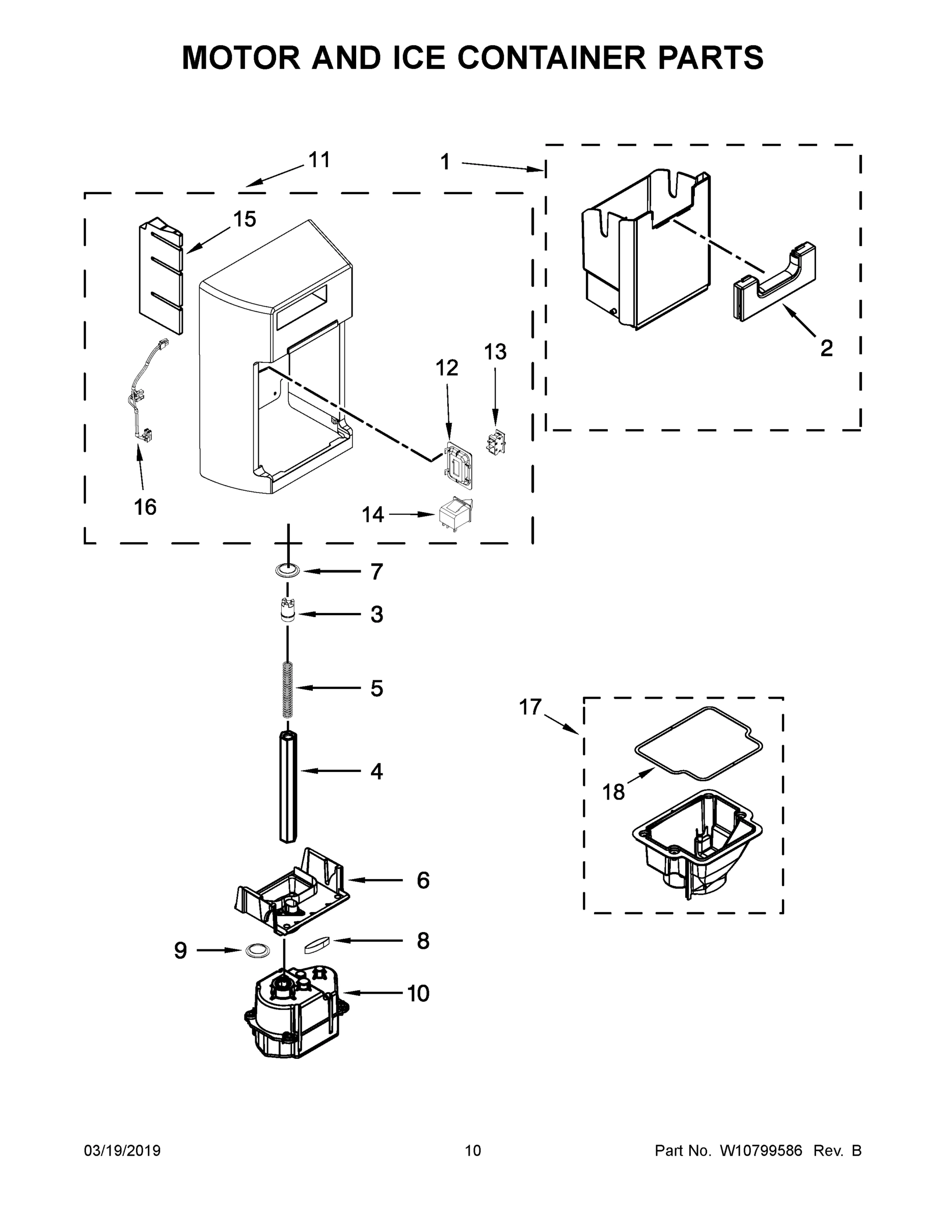 06 - MOTOR AND ICE CONTAINER PARTS