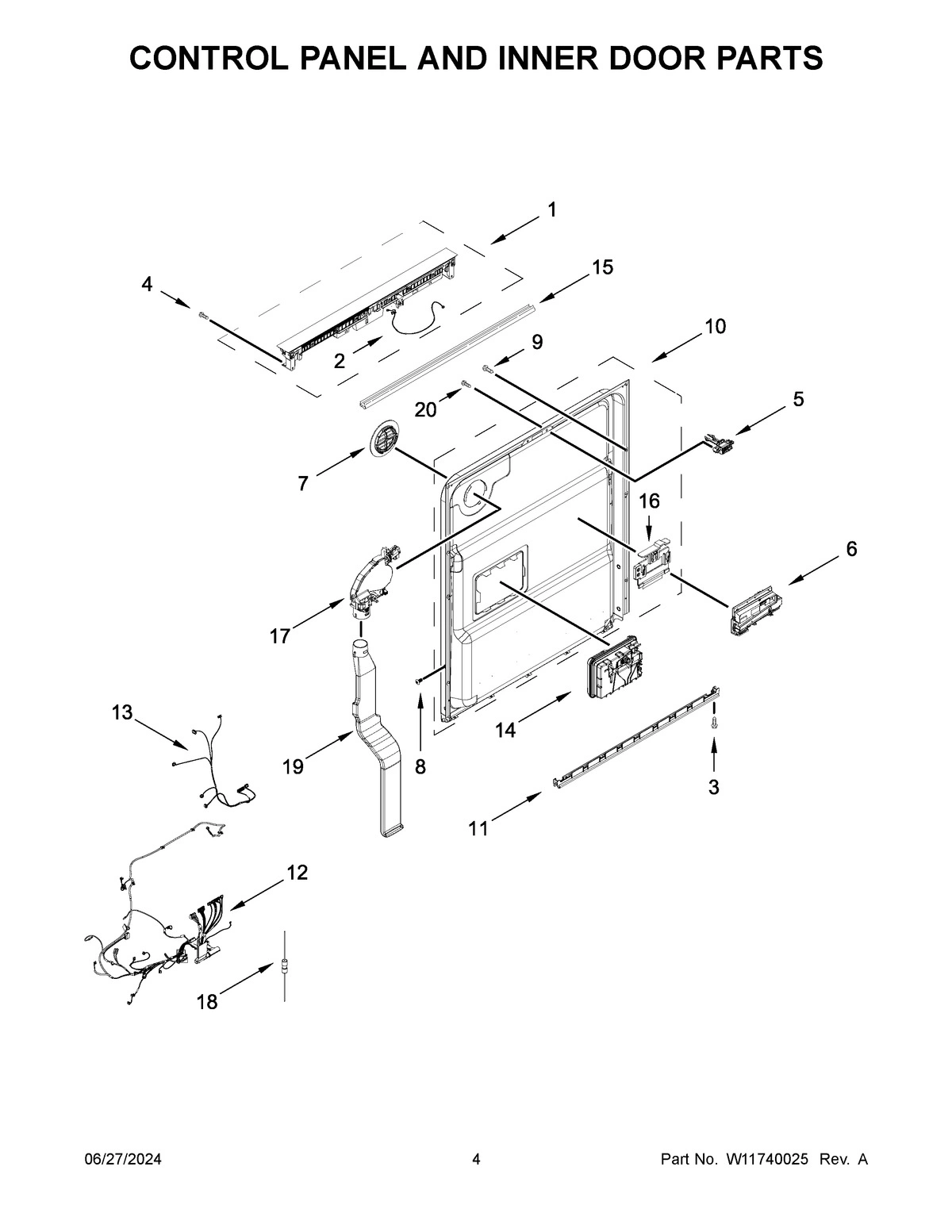 03 - CONTROL PANEL AND INNER DOOR PARTS