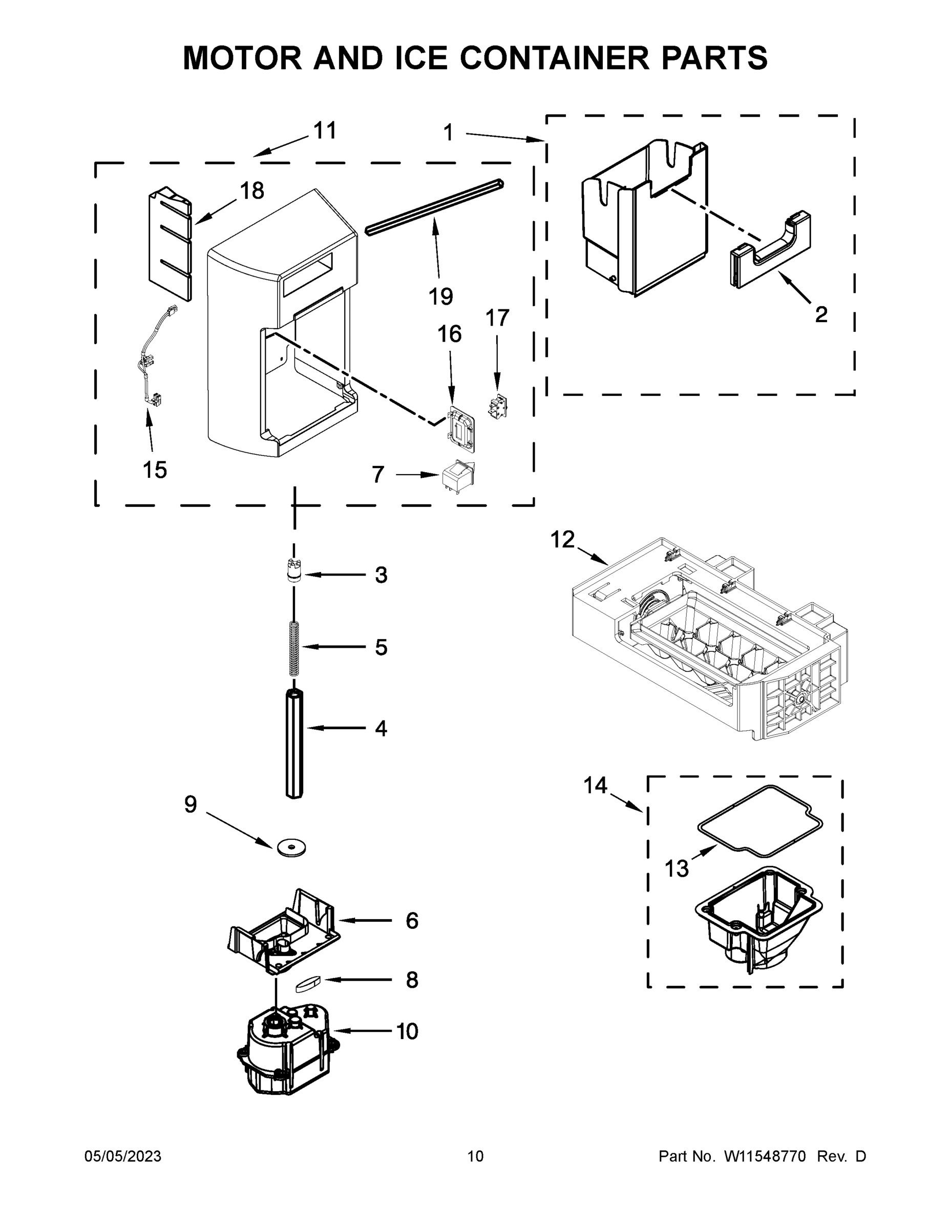 06 - MOTOR AND ICE CONTAINER PARTS