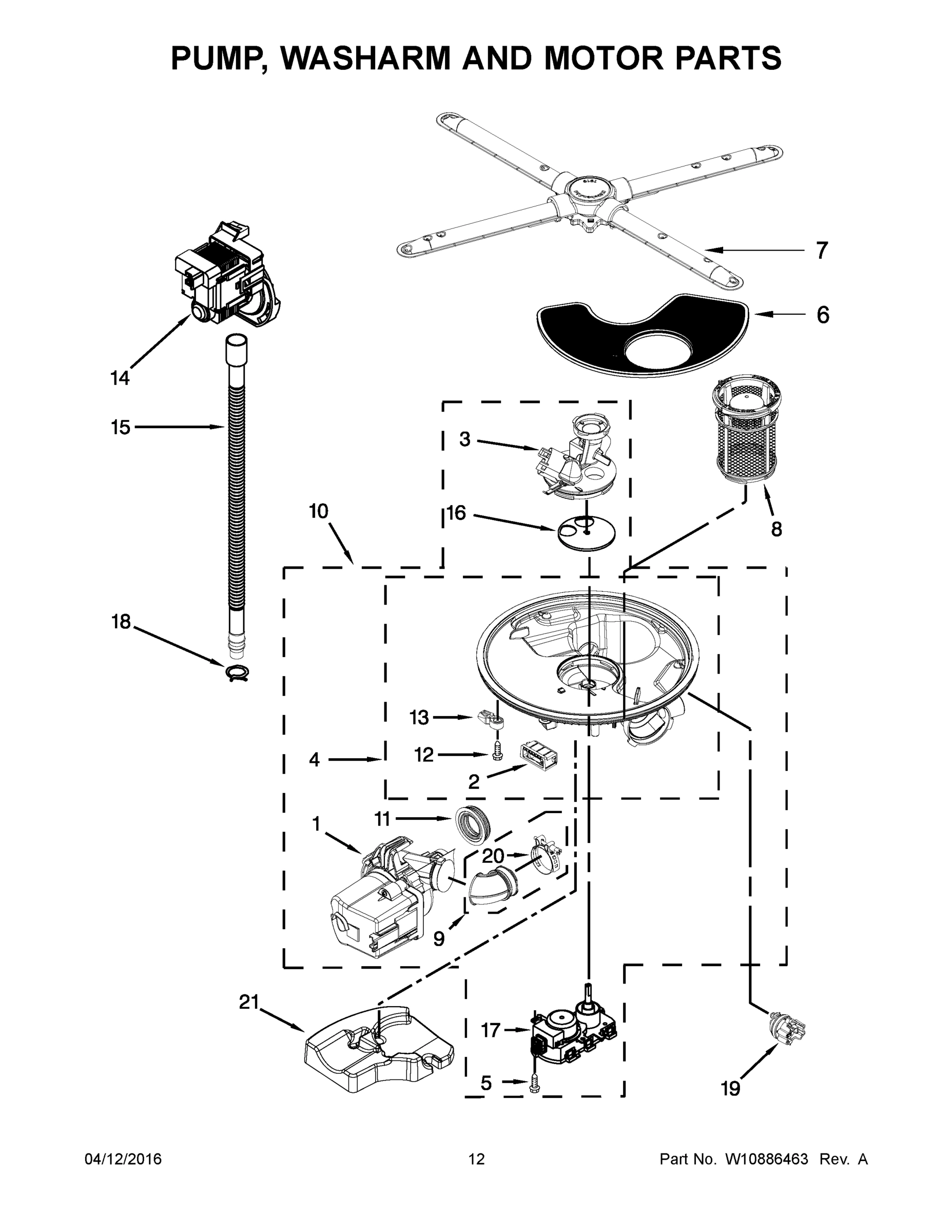 07 - PUMP, WASHARM AND MOTOR PARTS