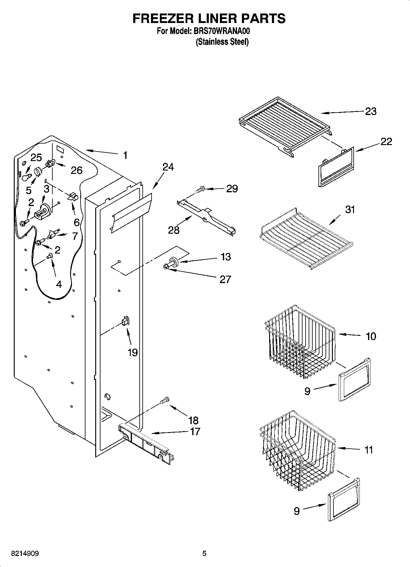 04 - FREEZER LINER PARTS