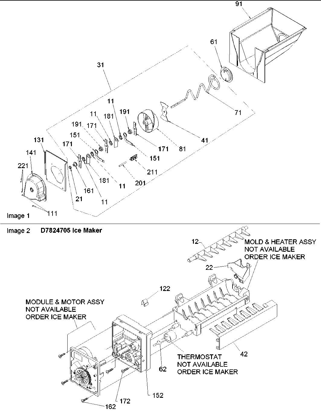 11 - Ice Bucket/Auger Assy