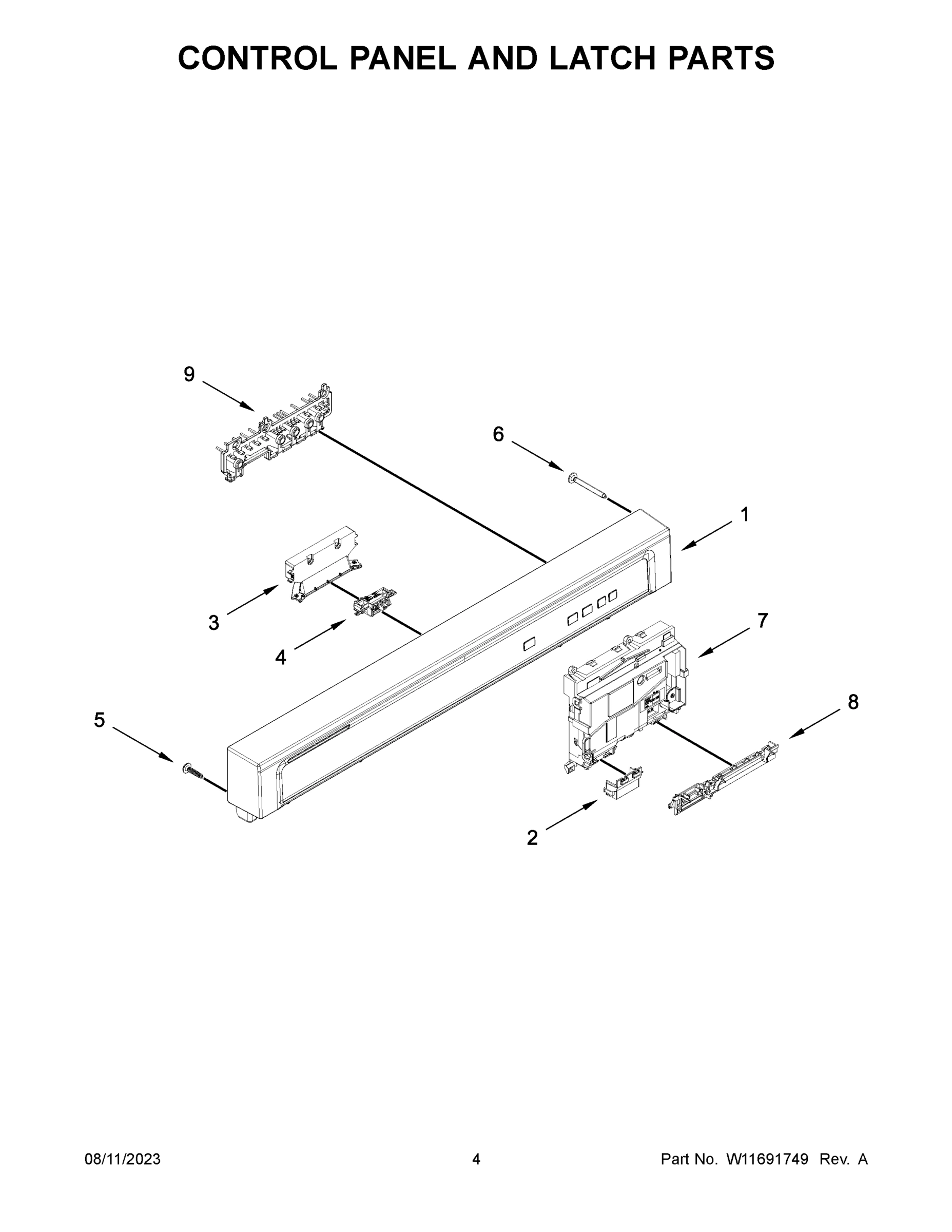 03 - CONTROL PANEL AND LATCH PARTS