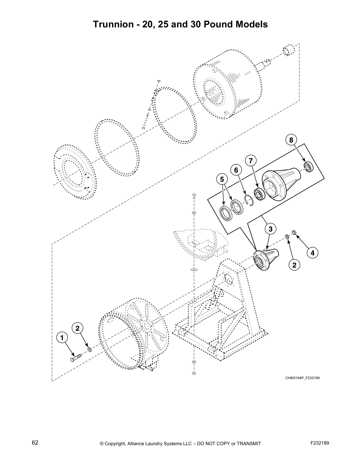 Trunnion - 20, 25 and 30 Pound Models