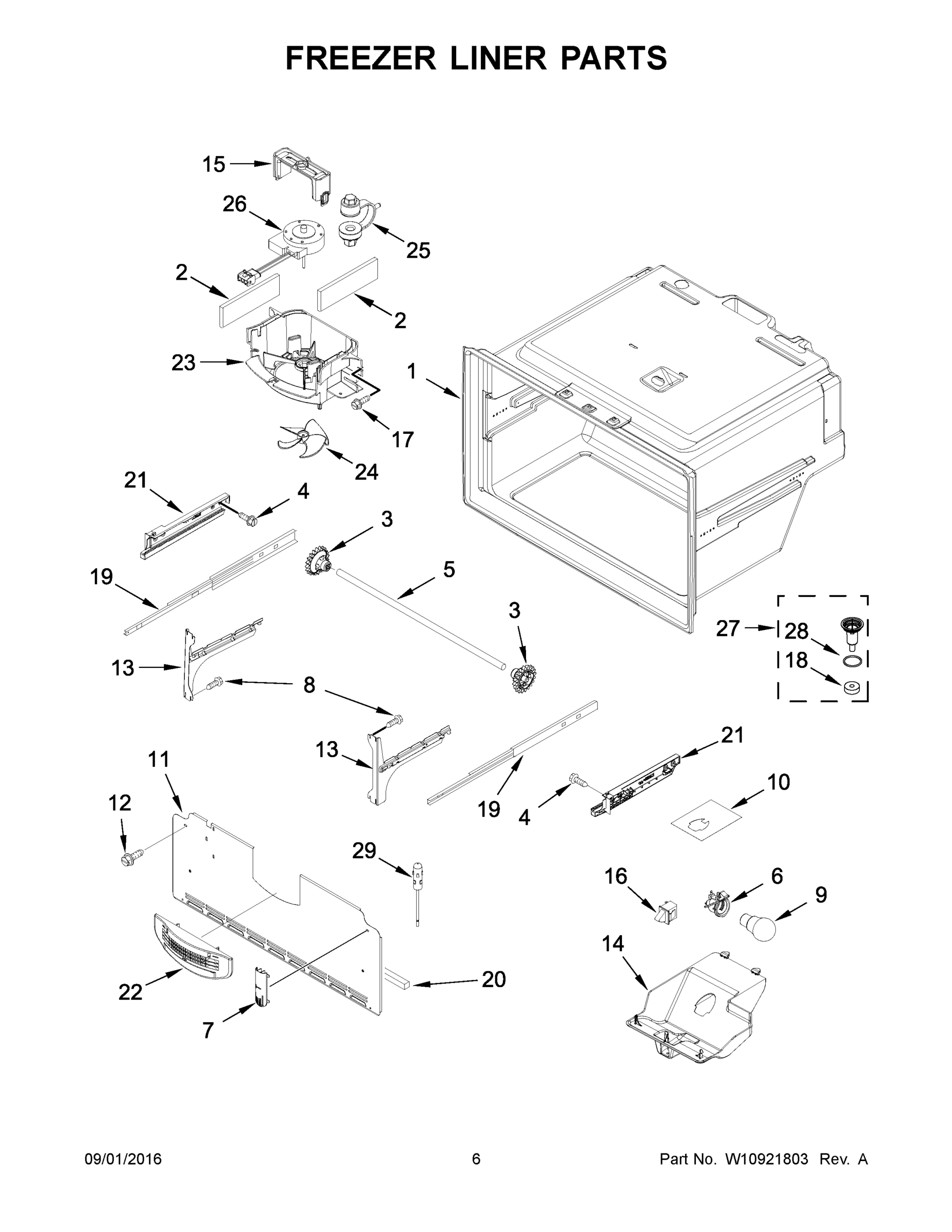 04 - FREEZER LINER PARTS