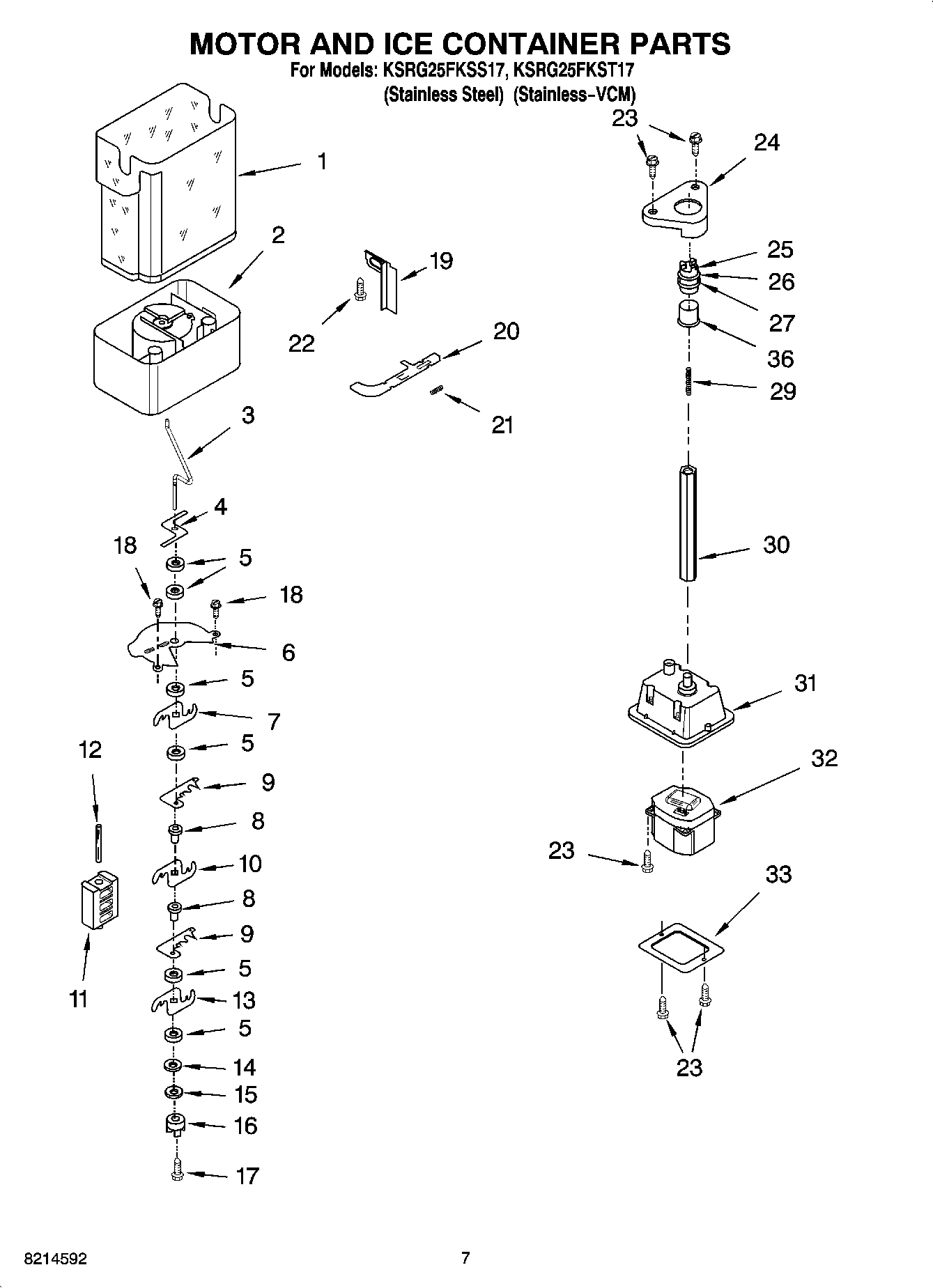 05 - MOTOR AND ICE CONTAINER PARTS
