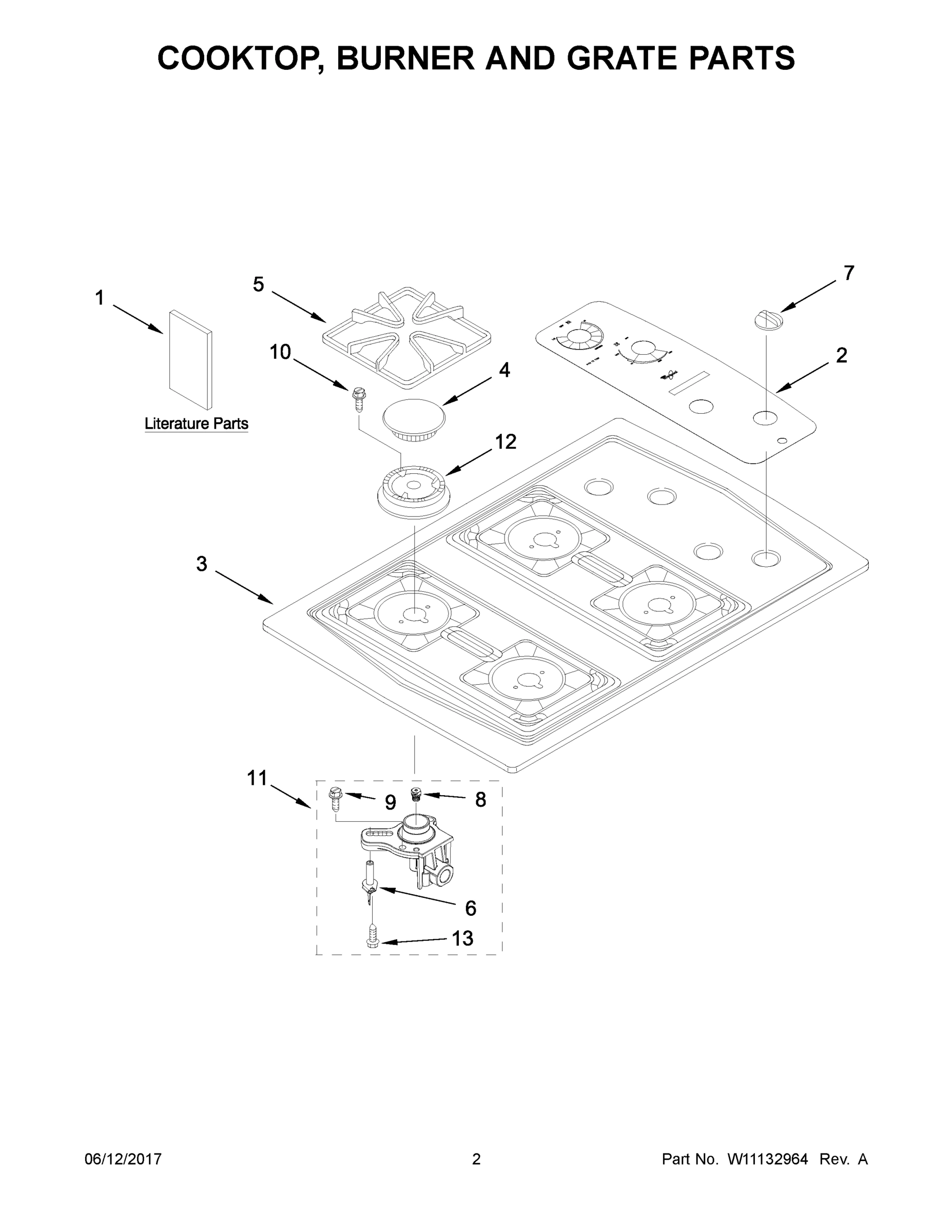 02 - COOKTOP, BURNER AND GRATE PARTS