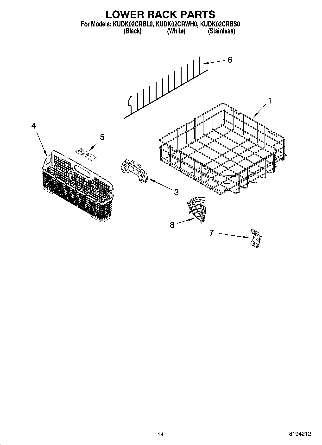 11 - LOWER RACK PARTS, OPTIONAL PARTS (NOT INCLUDED)
