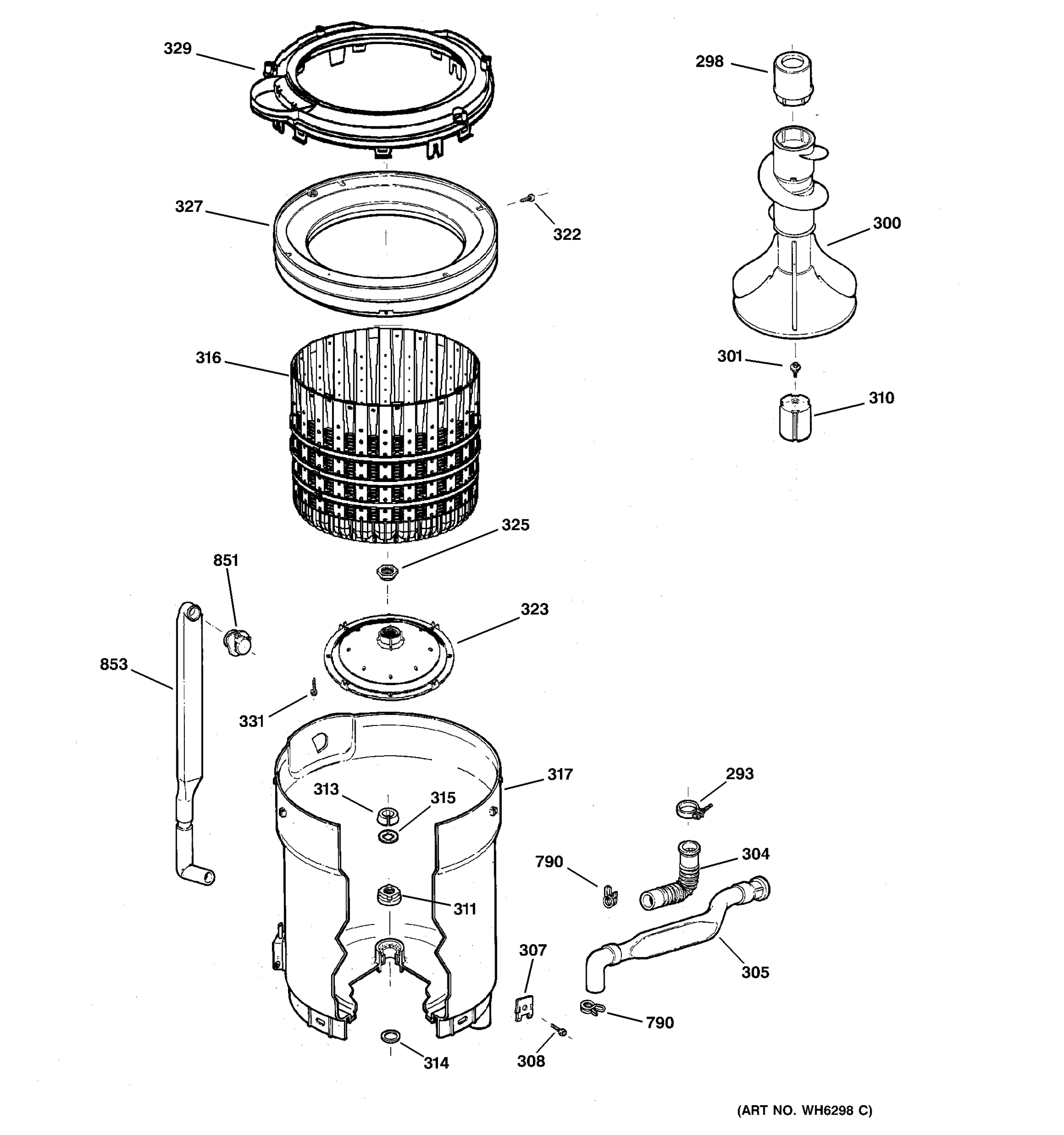 TUB, BASKET & AGITATOR