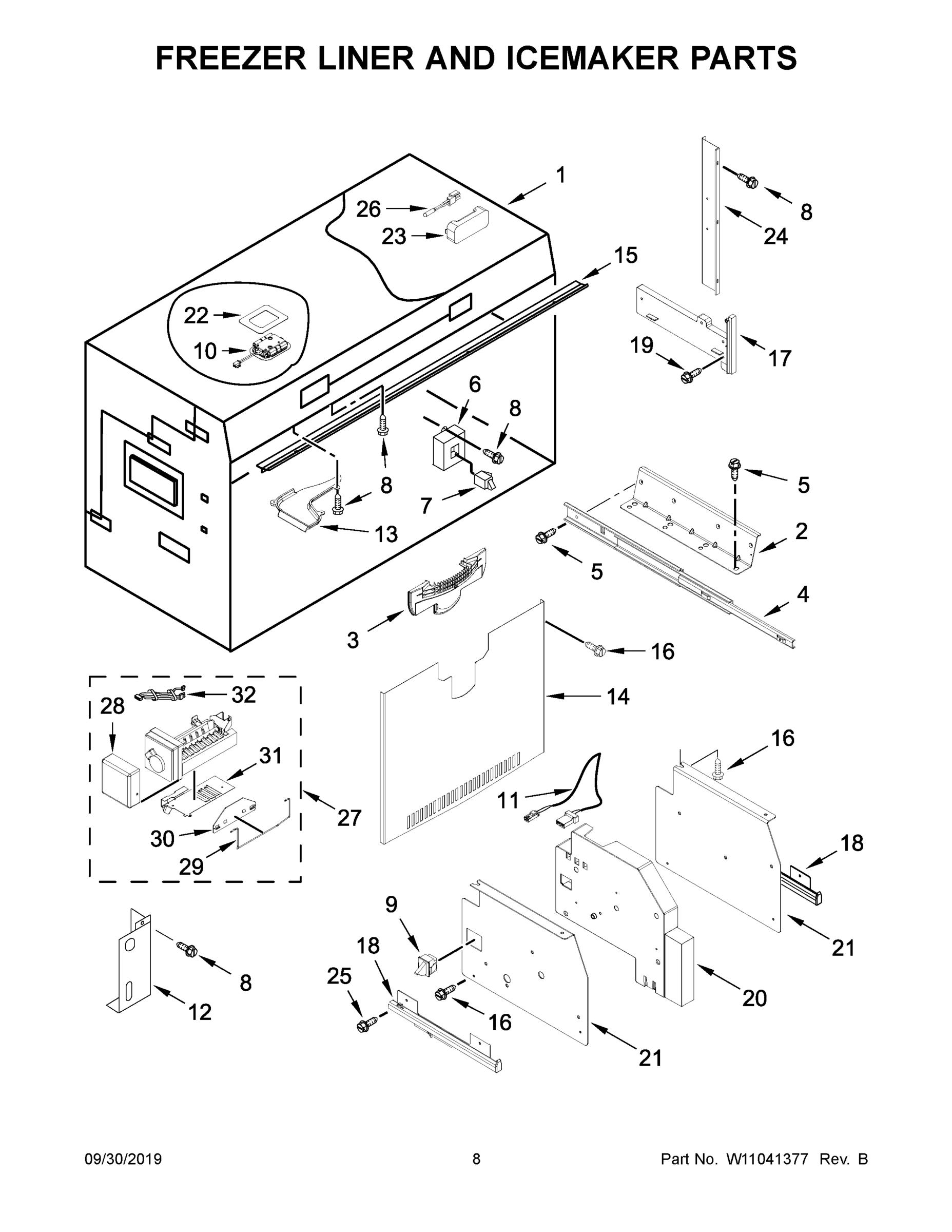 05 - FREEZER LINER AND ICEMAKER PARTS