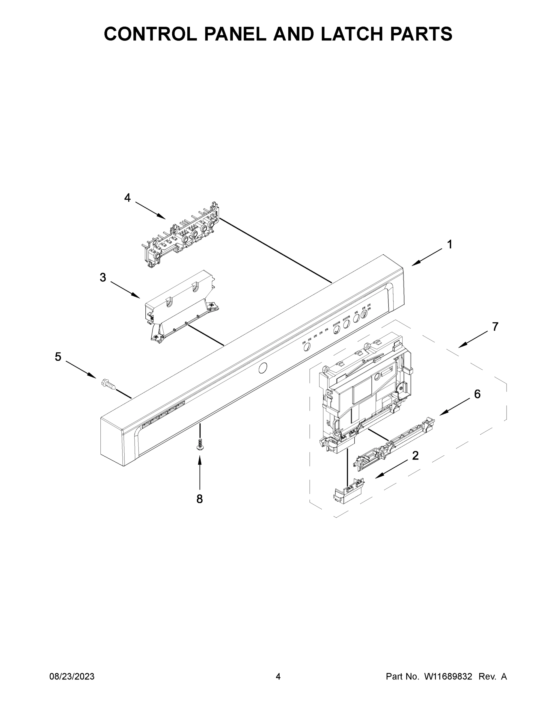 03 - CONTROL PANEL AND LATCH PARTS