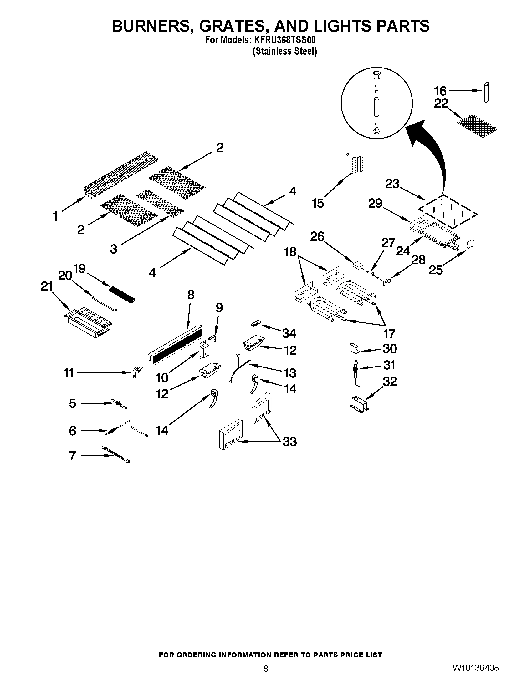 05 - BURNERS, GRATES, AND LIGHTS PARTS