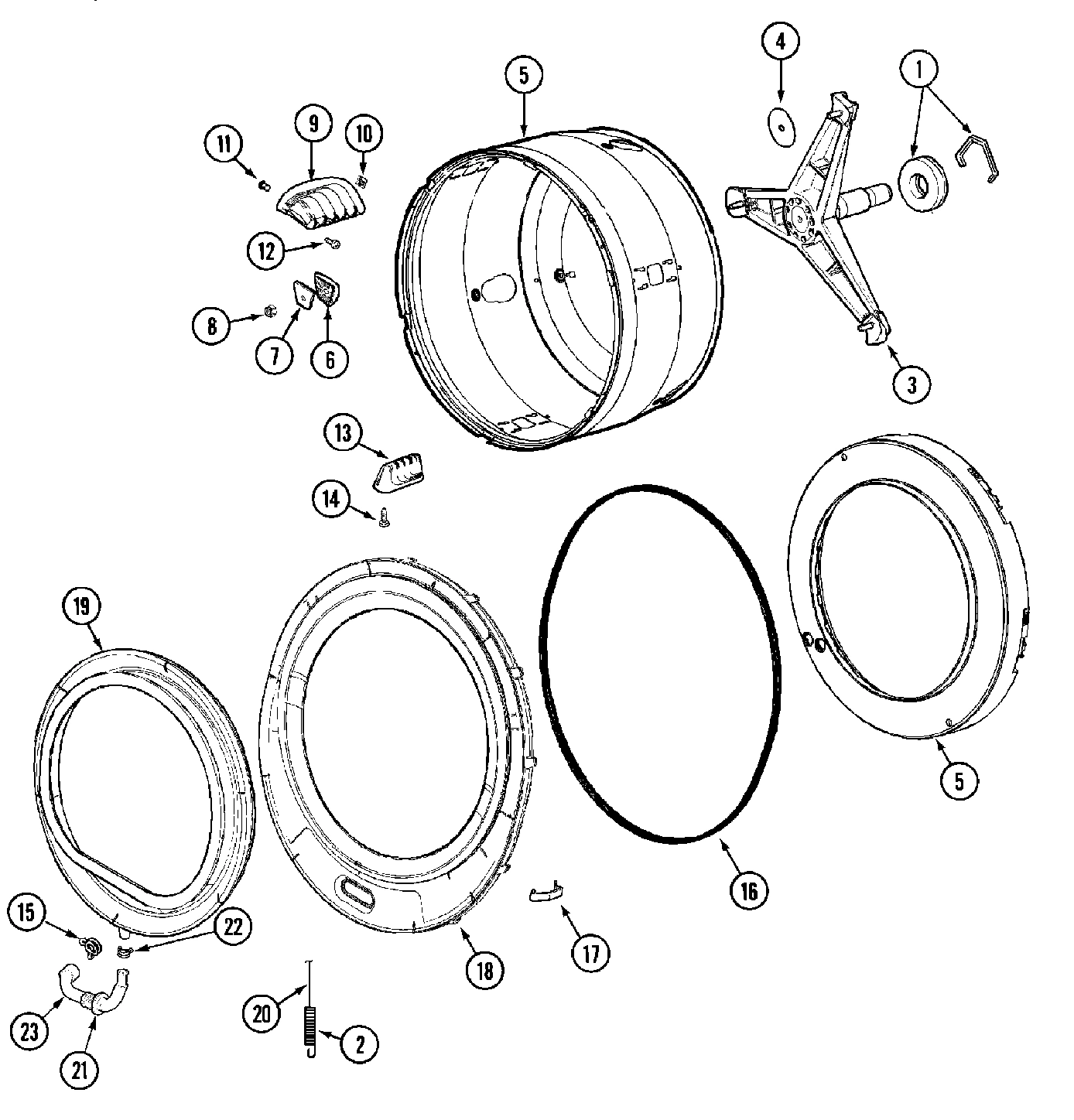 13 - SPINNER ASSEMBLY & OUTER TUB COVER(WASH)