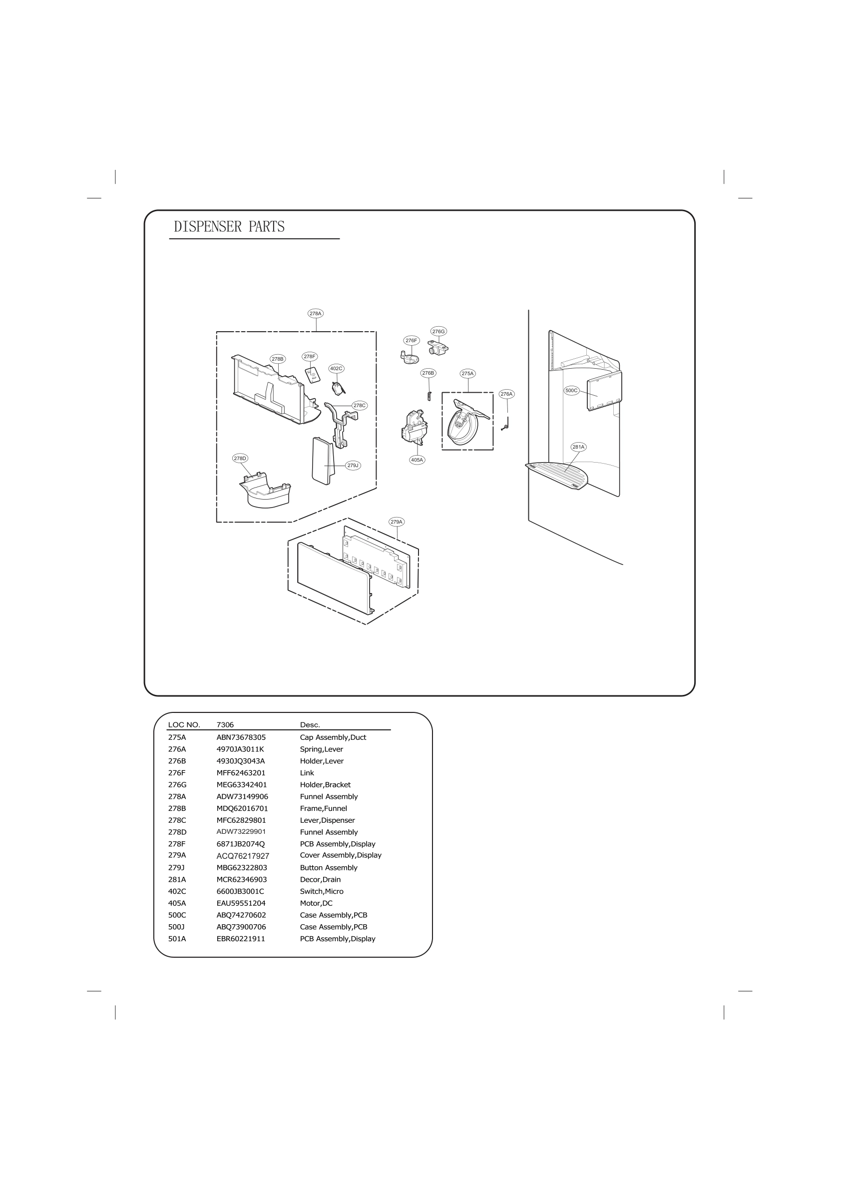 DISPENSER PARTS