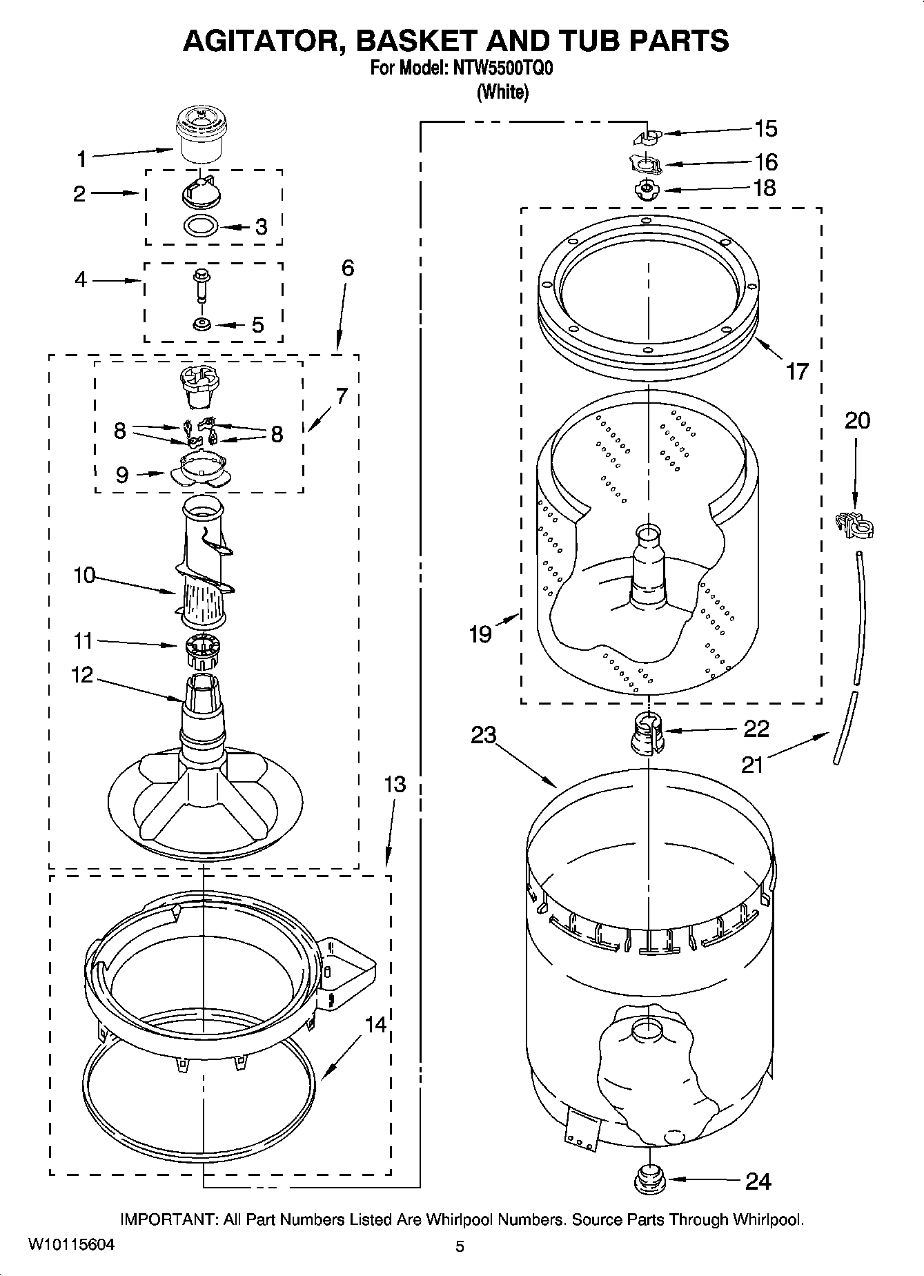 03 - AGITATOR, BASKET AND TUB PARTS