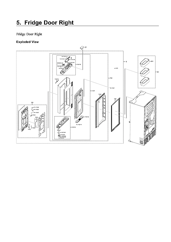RIGHT REFRIGERATOR DOOR PARTS