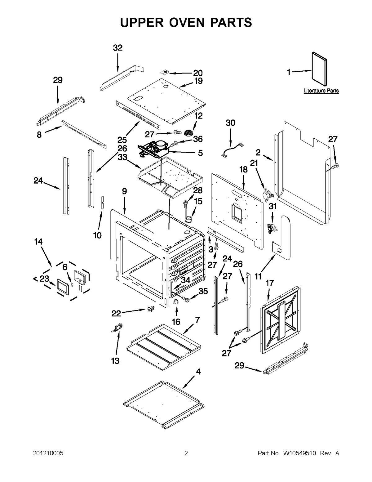 01 - UPPER OVEN PARTS