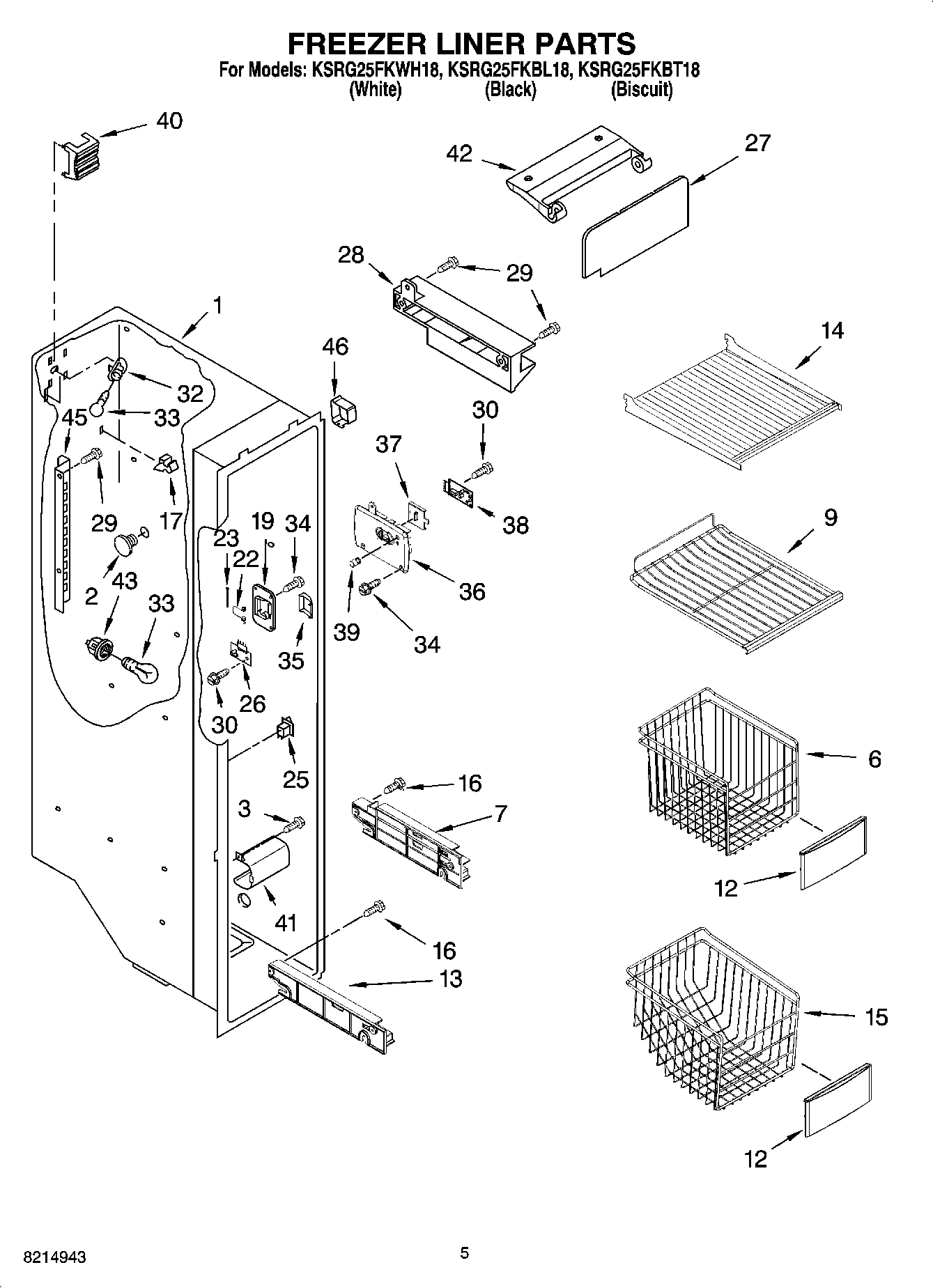 04 - FREEZER LINER PARTS