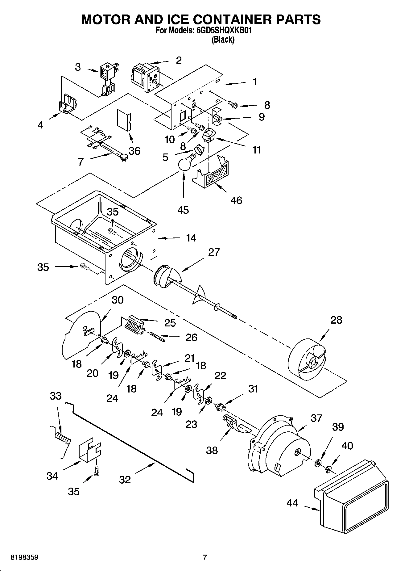 05 - MOTOR AND ICE CONTAINER PARTS