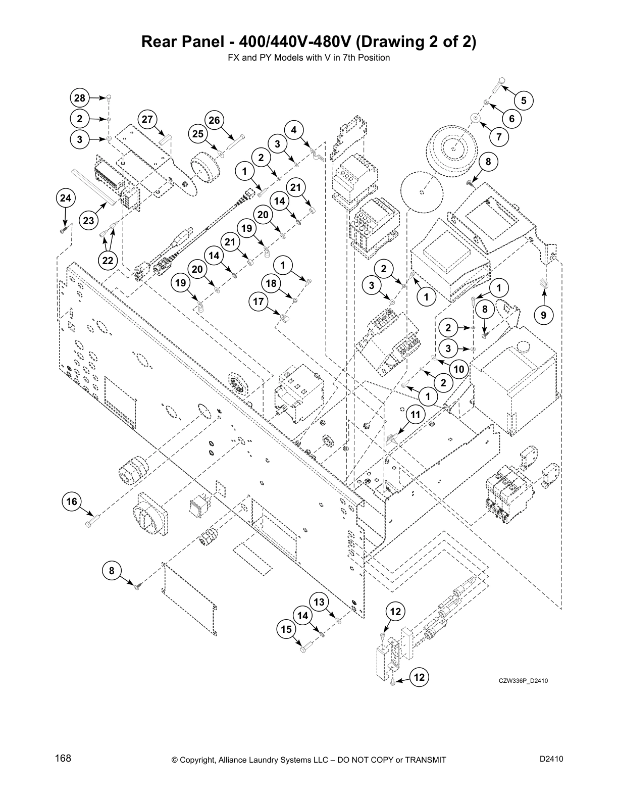 Rear Panel - 400/440V-480V (Drawing 2 of 2)